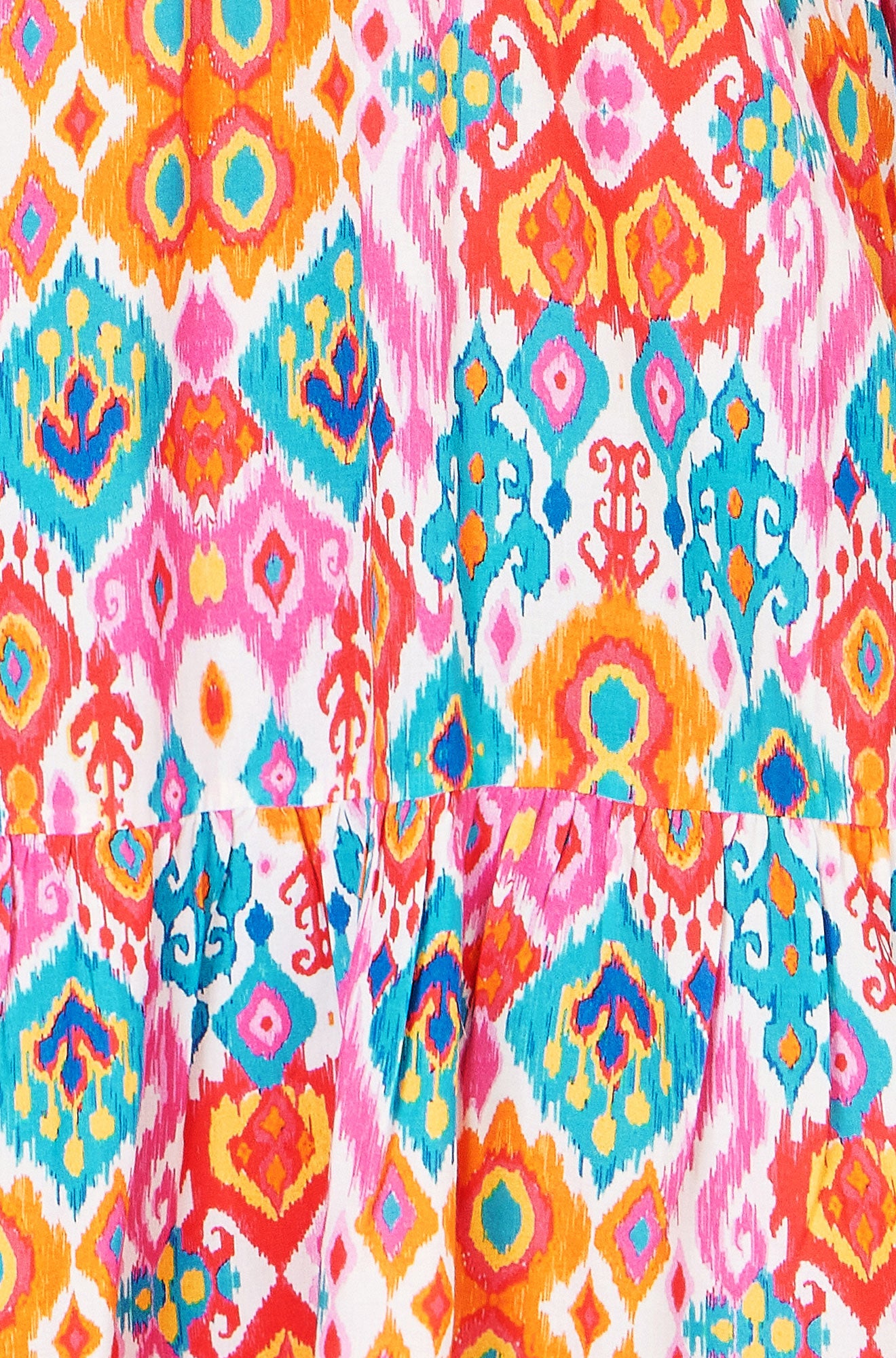 Yumi Multicolour Ikat Print Viscose Beach Tunic Beachwear Yumi