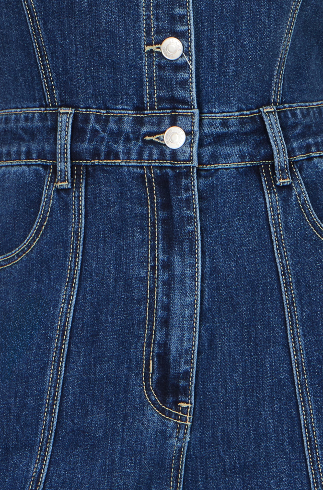 Yumi Blue Denim Stretch Fitted Jumpsuit JUMPSUIT Yumi