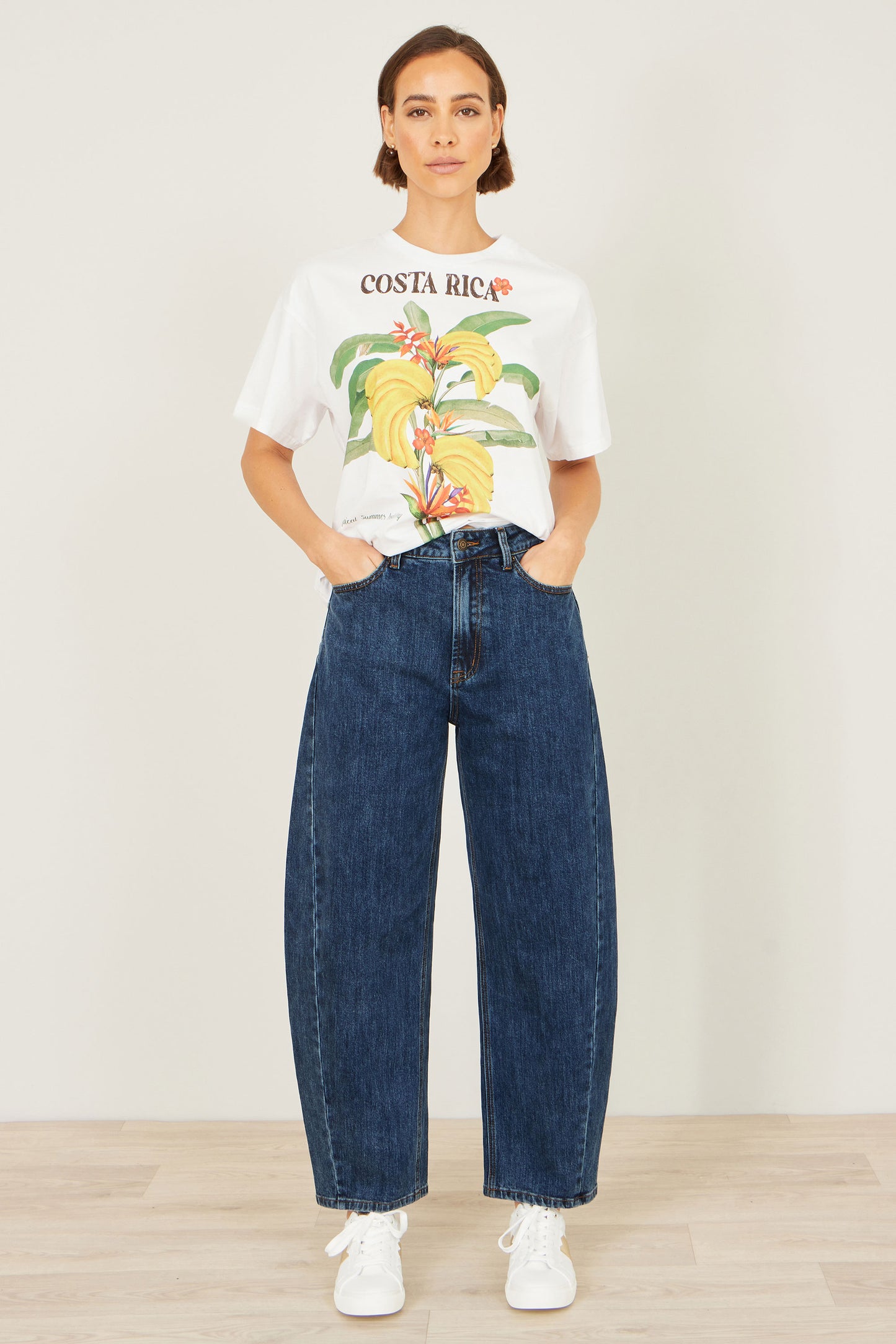 Yumi Blue Denim Barrel Relaxed Fit Jeans TROUSER Yumi