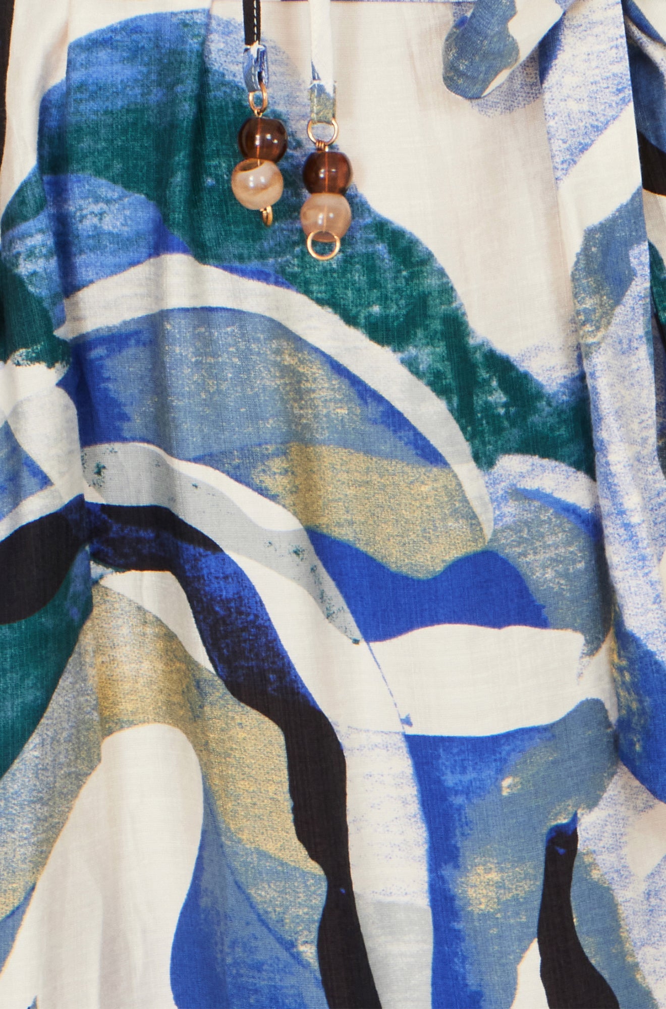 Yumi Blue Viscose Swirl Print Midi Dress Dress Casual Yumi