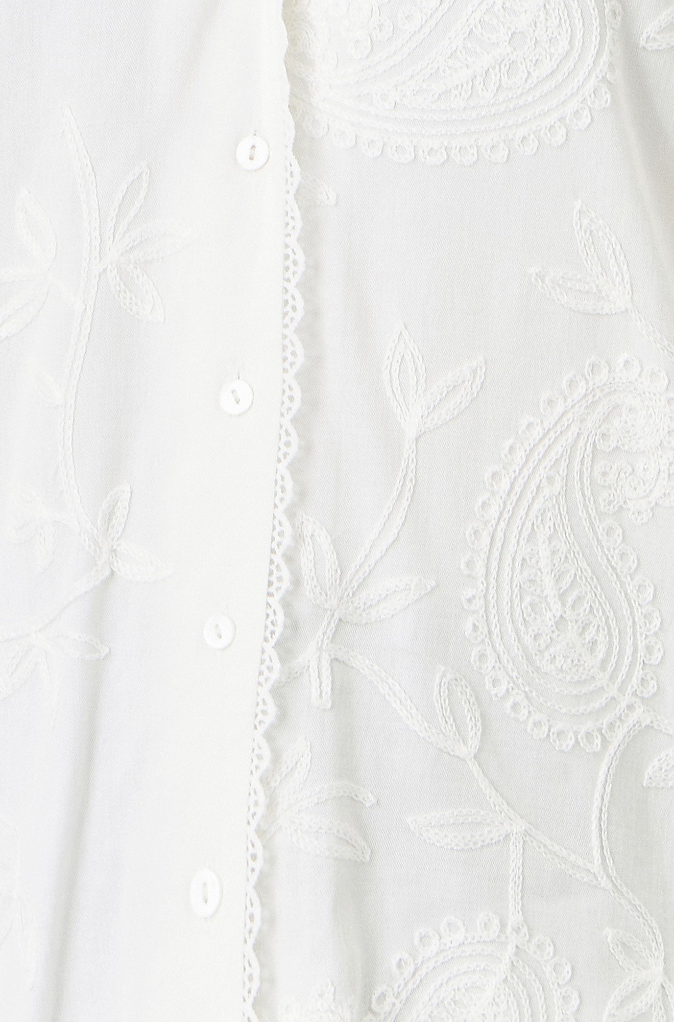 Yumi White Paisley Viscose Embroidered Shirt SHIRT Yumi