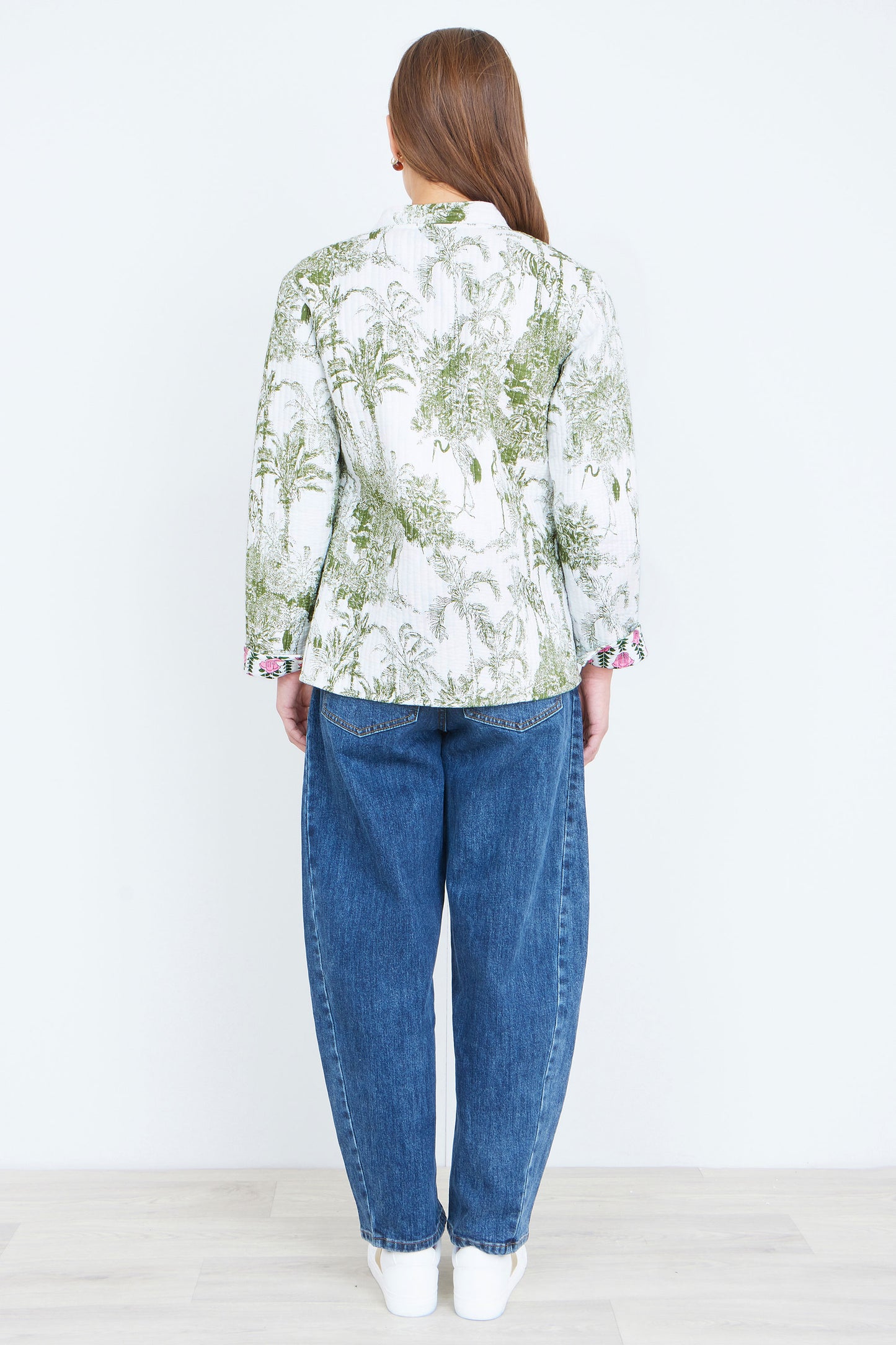 Yumi Green Reversible Cotton Quilted Jacket Outerwear Yumi