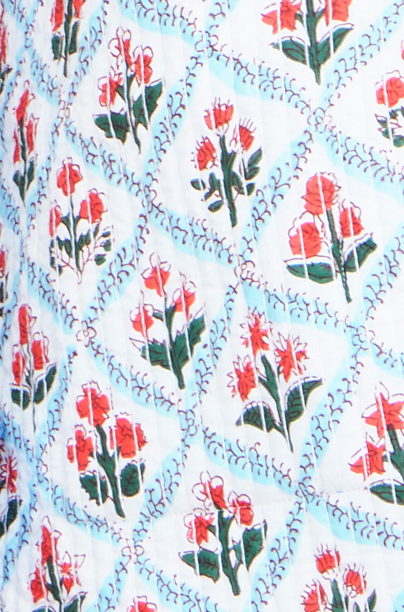 Yumi Blue Palm Reversible Cotton Quilted Jacket Outerwear Yumi