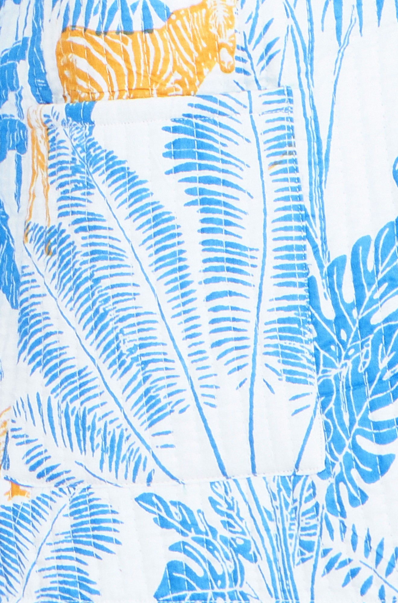 Yumi Blue Jungle Reversible Cotton Quilted Jacket Outerwear Yumi