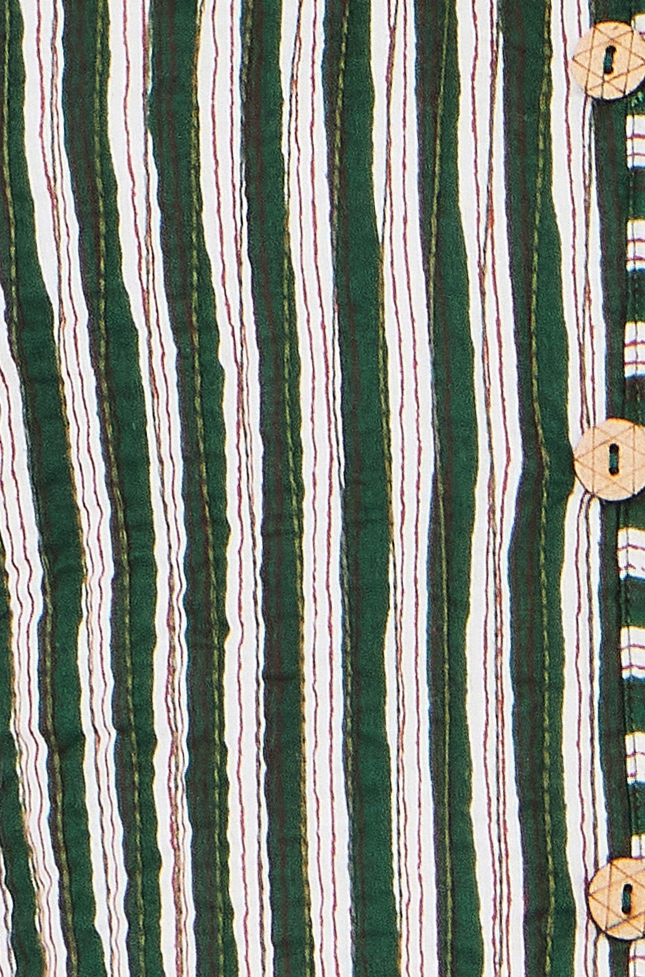 Yumi Green Fox Print Reversible Cotton Quilted Jack Outerwear Yumi