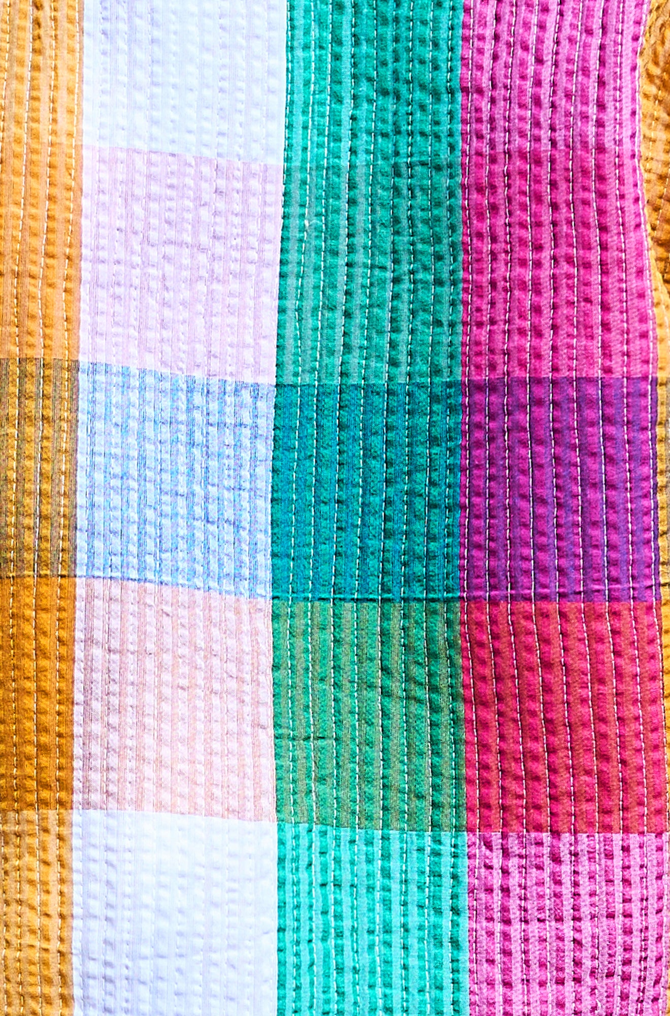 Yumi Multicolour Checked Cropped Reversible Cotton Quilted Jacket Outerwear Yumi