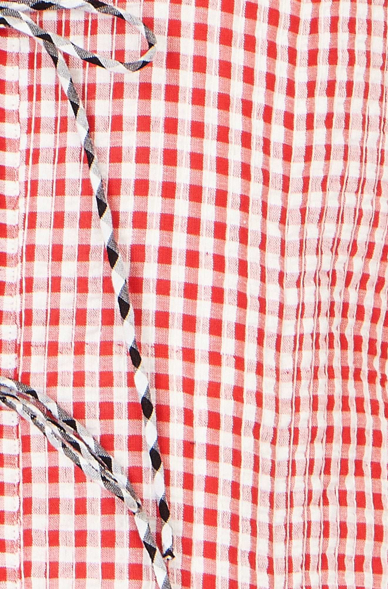 Yumi Black Gingham Reversible Cotton Tie Waistcoat Outerwear Yumi