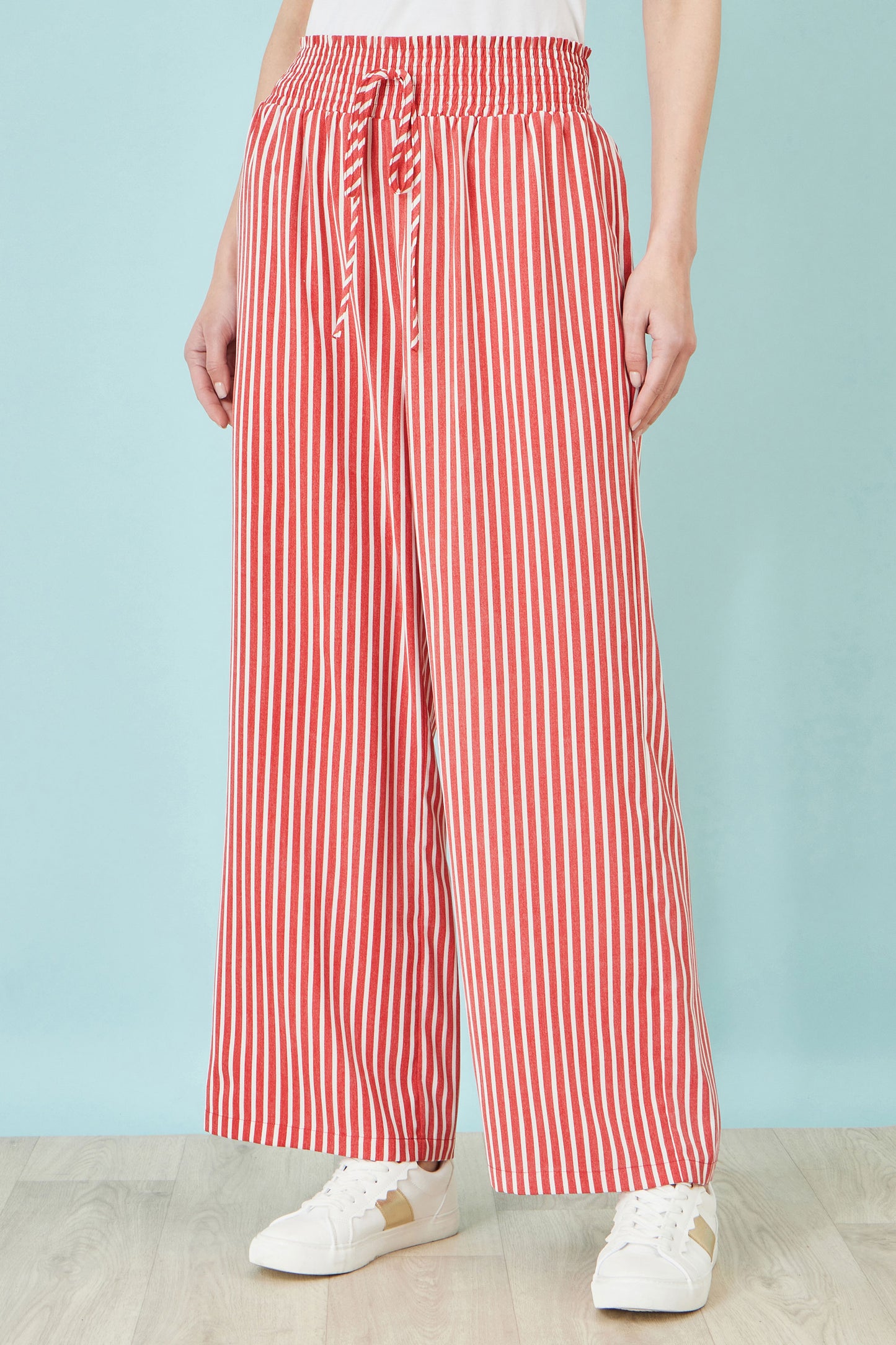 Yumi Red Stripe Relaxed Trousers TROUSER Yumi