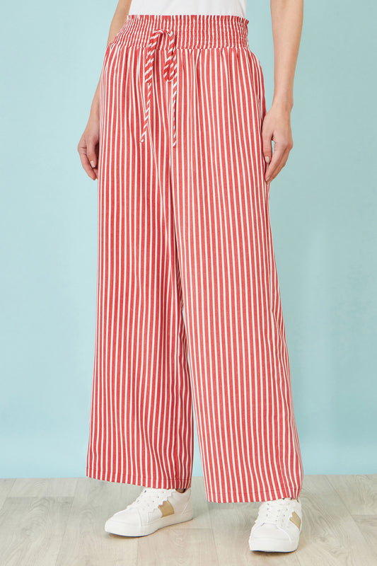 Yumi Red Stripe Relaxed Trousers TROUSER Yumi