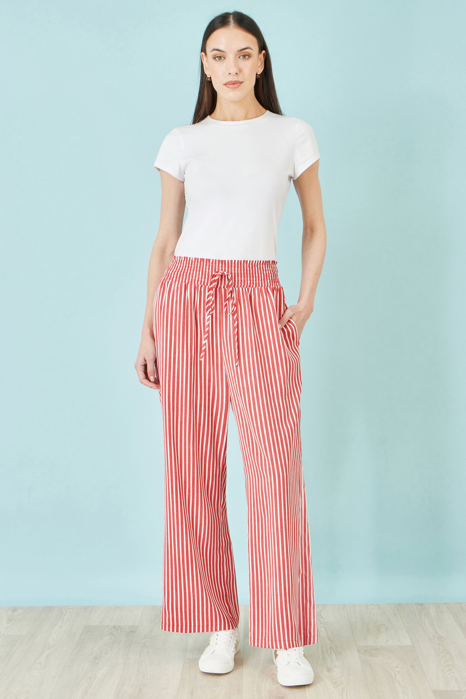Yumi Red Stripe Relaxed Trousers TROUSER Yumi