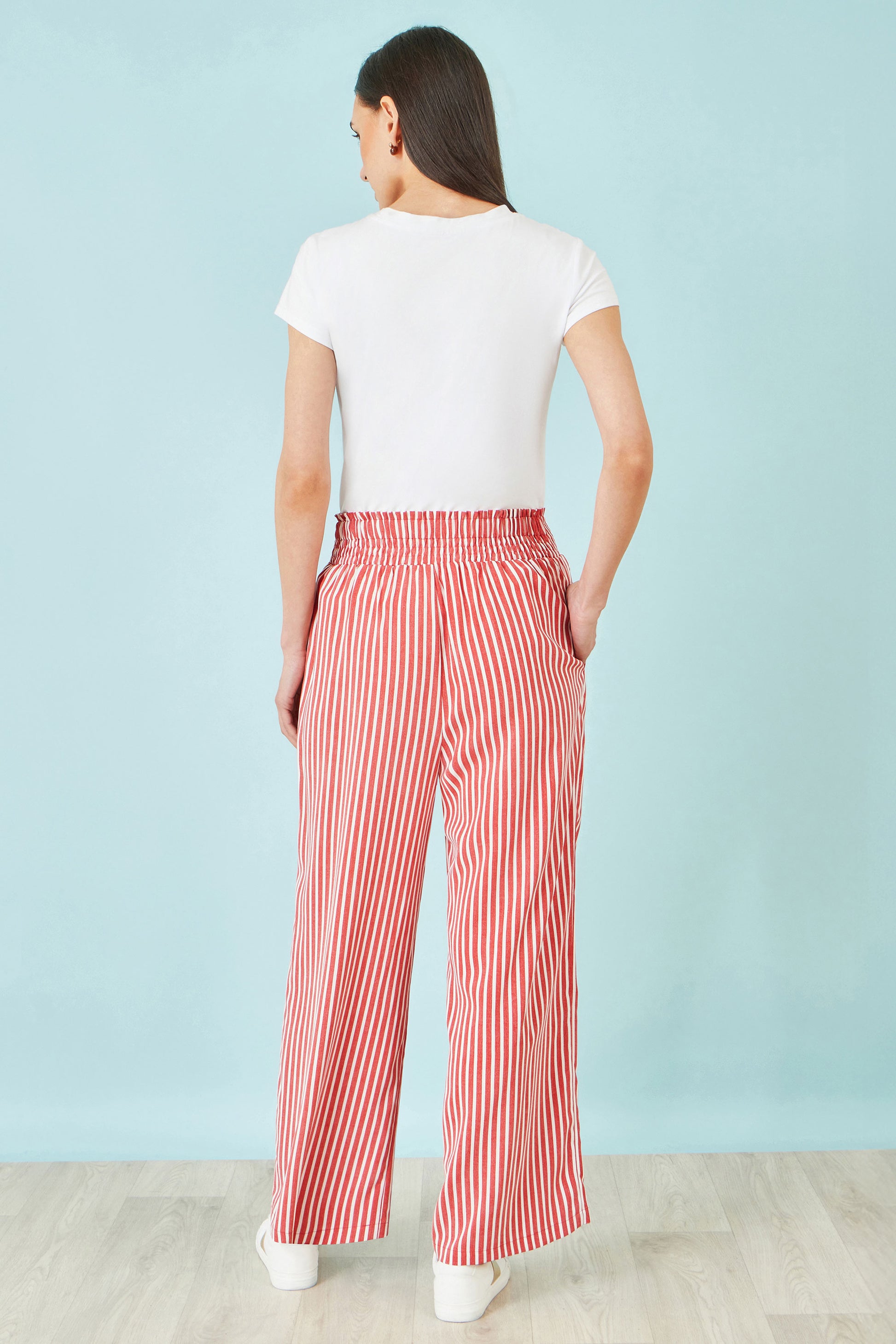 Yumi Red Stripe Relaxed Trousers TROUSER Yumi