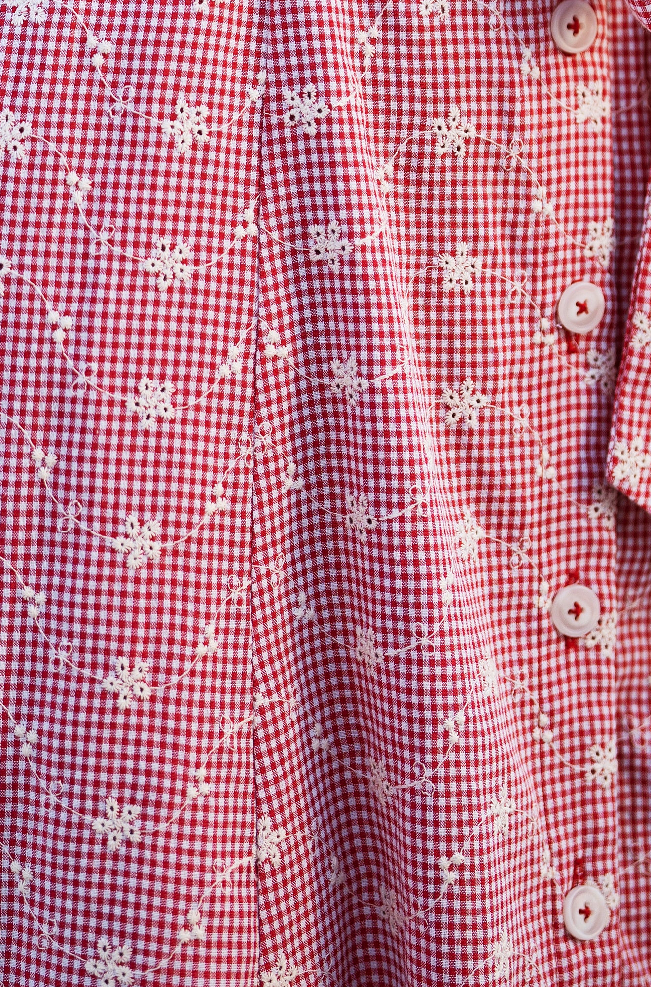 Yumi Red Broderie Anglaise Embroidered Sleeveless Shirt Dress Dress Casual Yumi