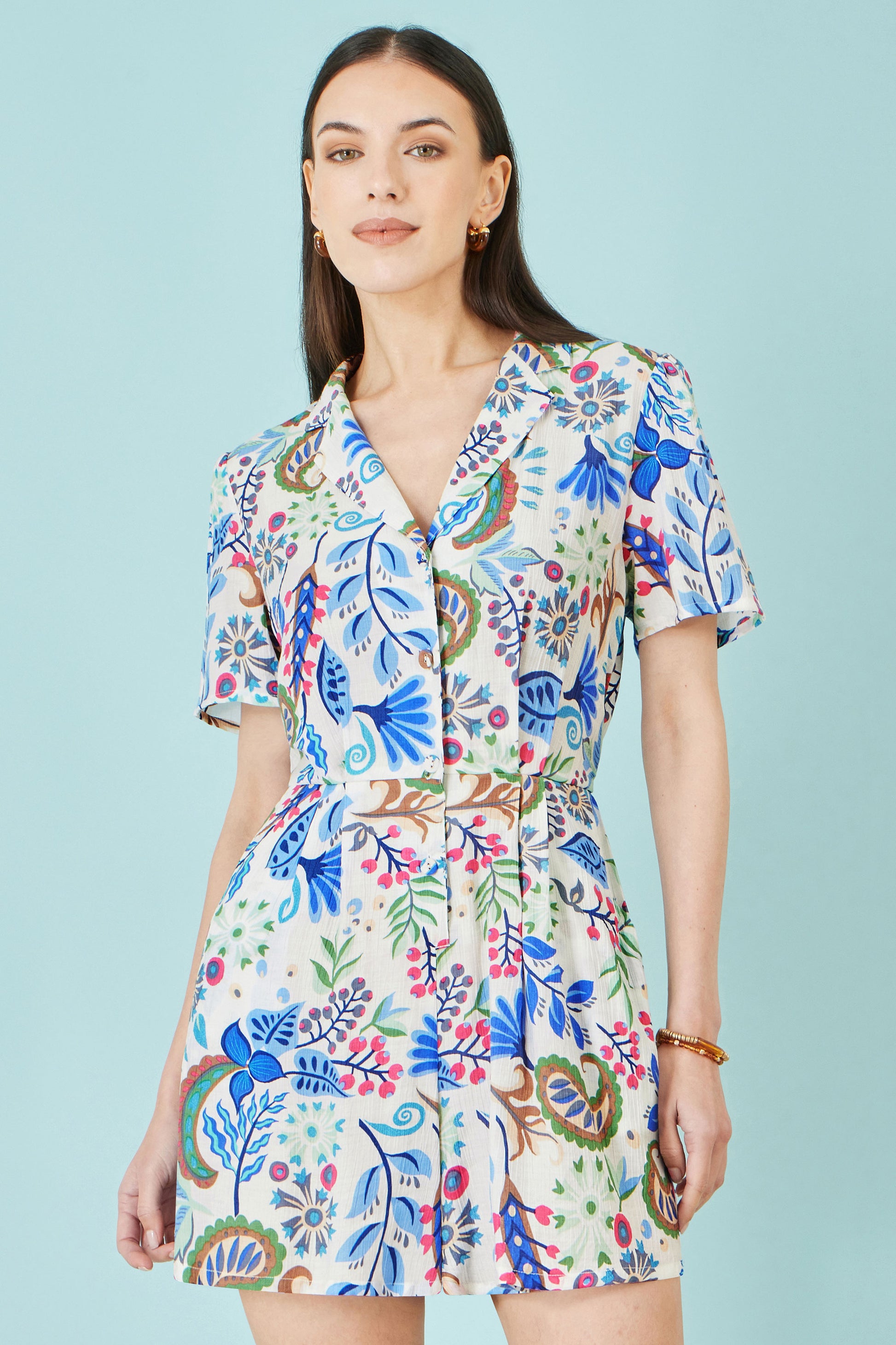 Yumi Multicolour Paisley Retro Print Playsuit PLAYSUIT Yumi