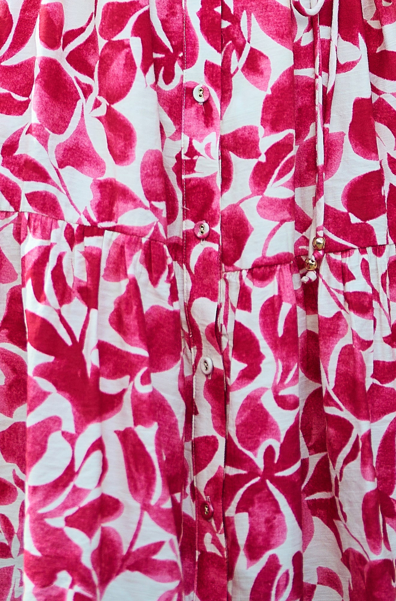 Yumi Pink Floral Print Viscose Relaxed Shirt Dress Dress Casual Yumi