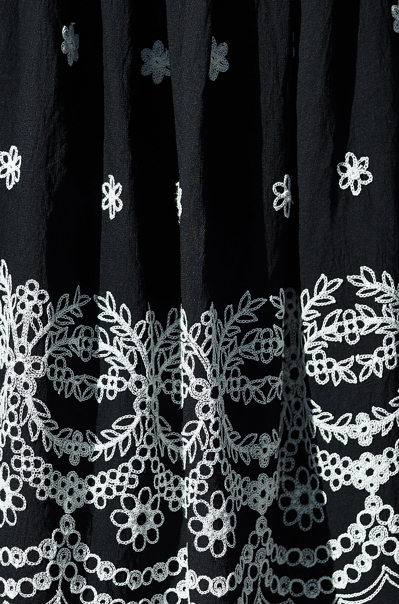 Yumi Black Embroidered Midi Skirt Skirts Yumi