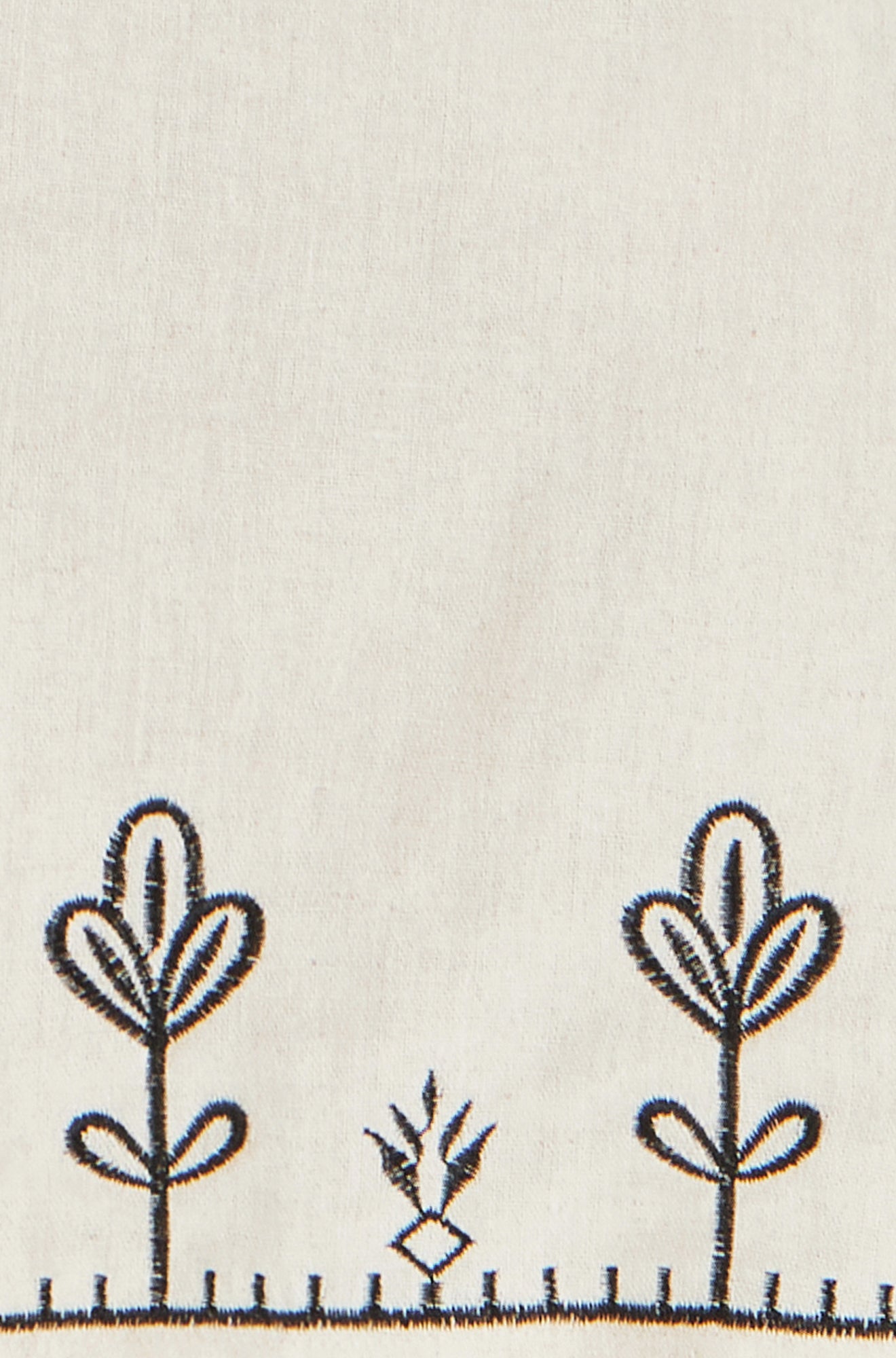 Yumi Ivory Linen Mix Embroirdered Top Tops Yumi