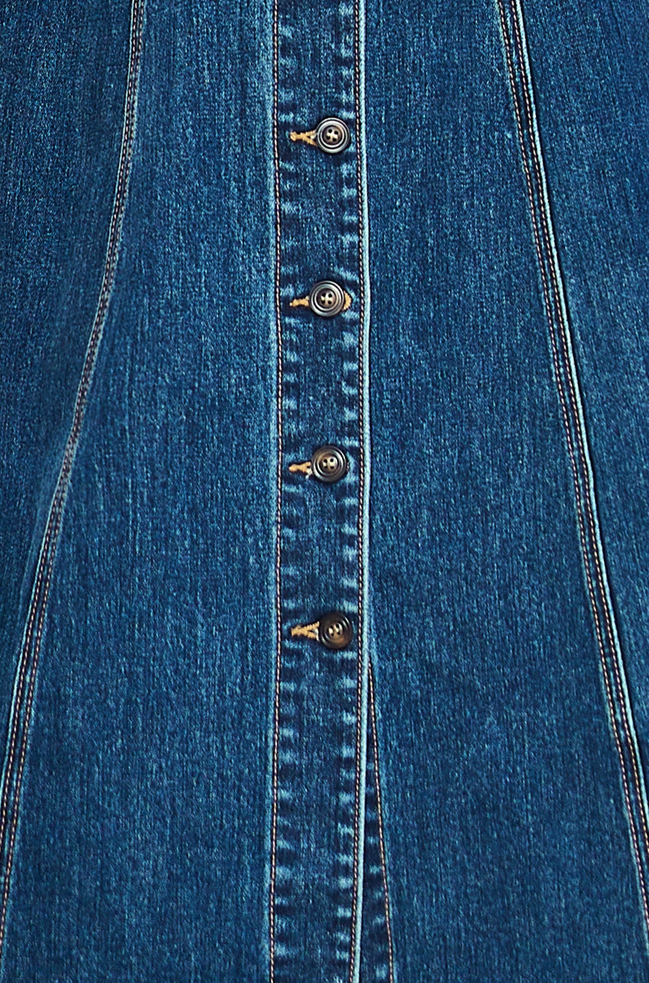 Yumi Blue Stretch Denim Panel Fitted Dress Dress Casual Yumi