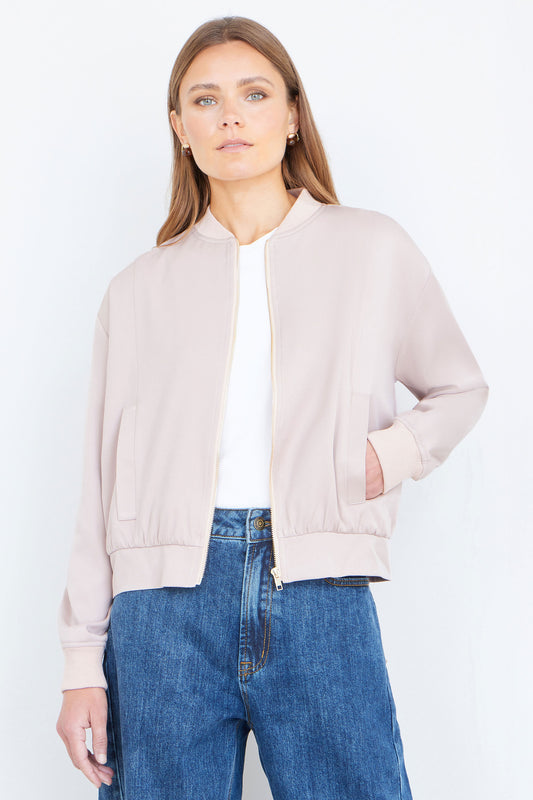 Yumi Stone Relaxed Lightweight Bomber Jacket Outerwear Yumi