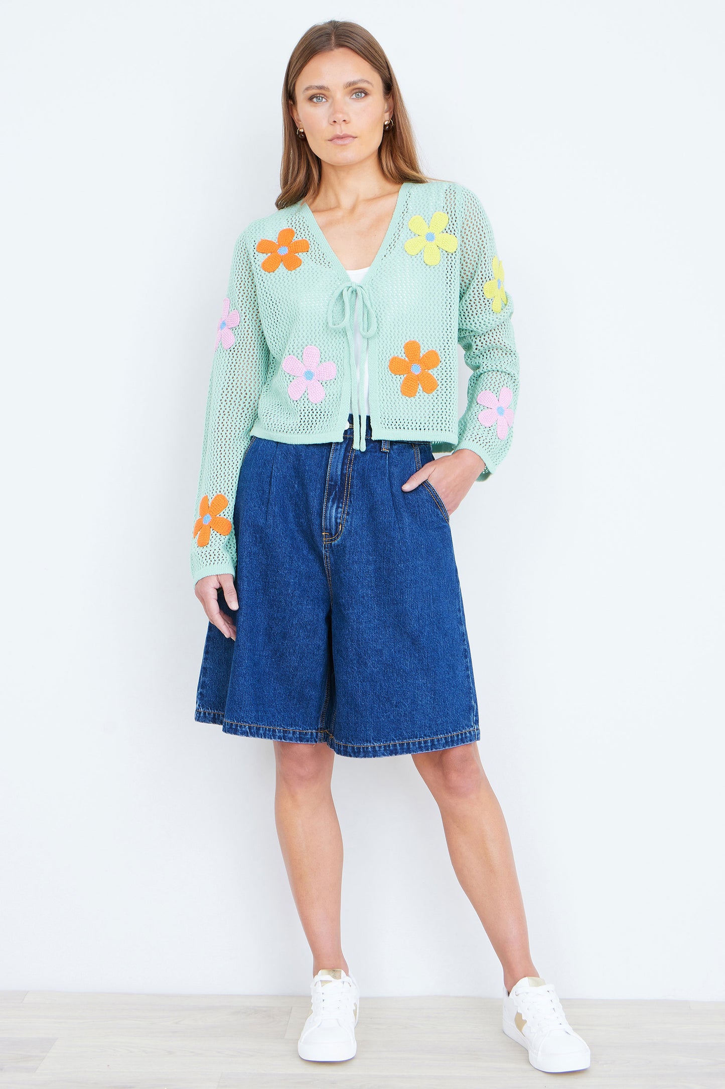 Yumi Blue Denim Wide Leg Shorts SHORTS Yumi