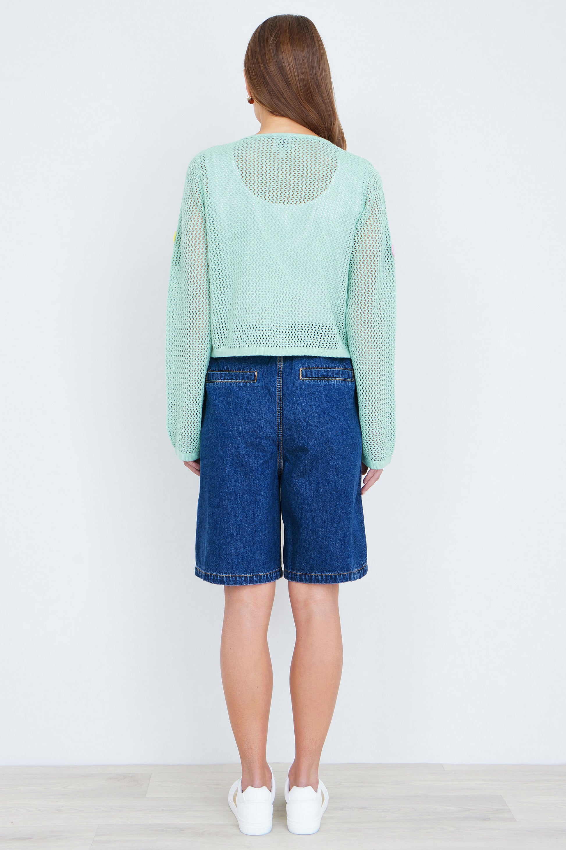 Yumi Blue Denim Wide Leg Shorts SHORTS Yumi
