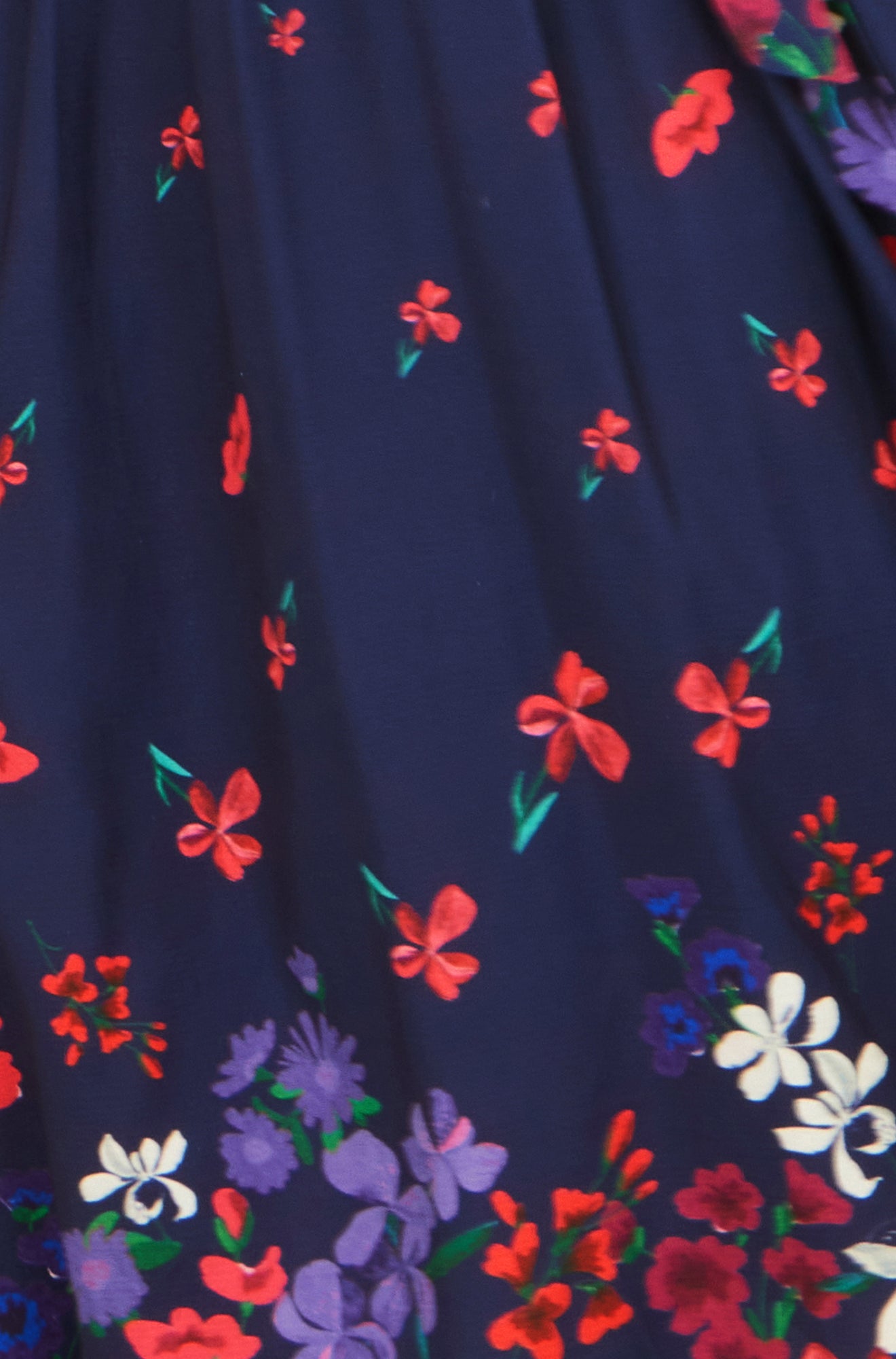 Yumi Navy Floral Mirror Wrap Dress With Dip Hem Dress Occasion Yumi