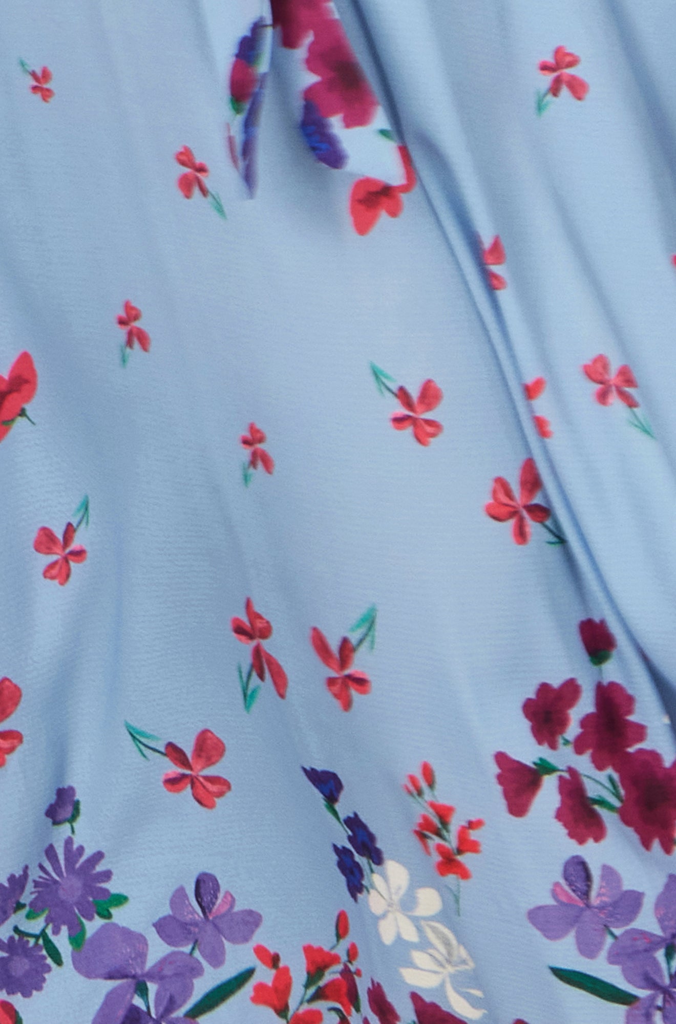 Yumi Blue Floral Mirror Wrap High Low Midi Wrap Dress Dress Occasion Yumi