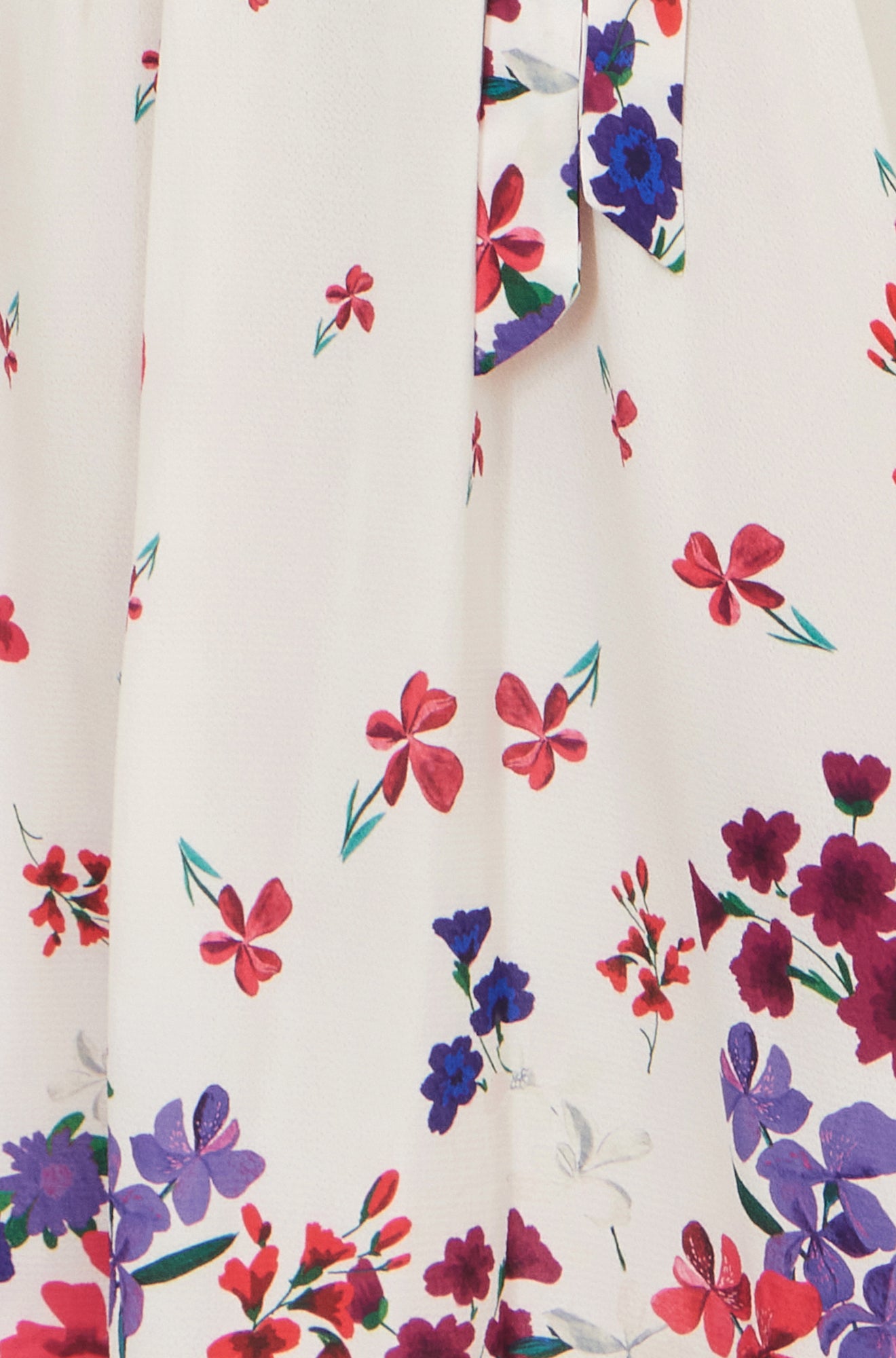 Yumi Ivory Floral Mirror Wrap Dress With Dip Hem Dress Occasion Yumi