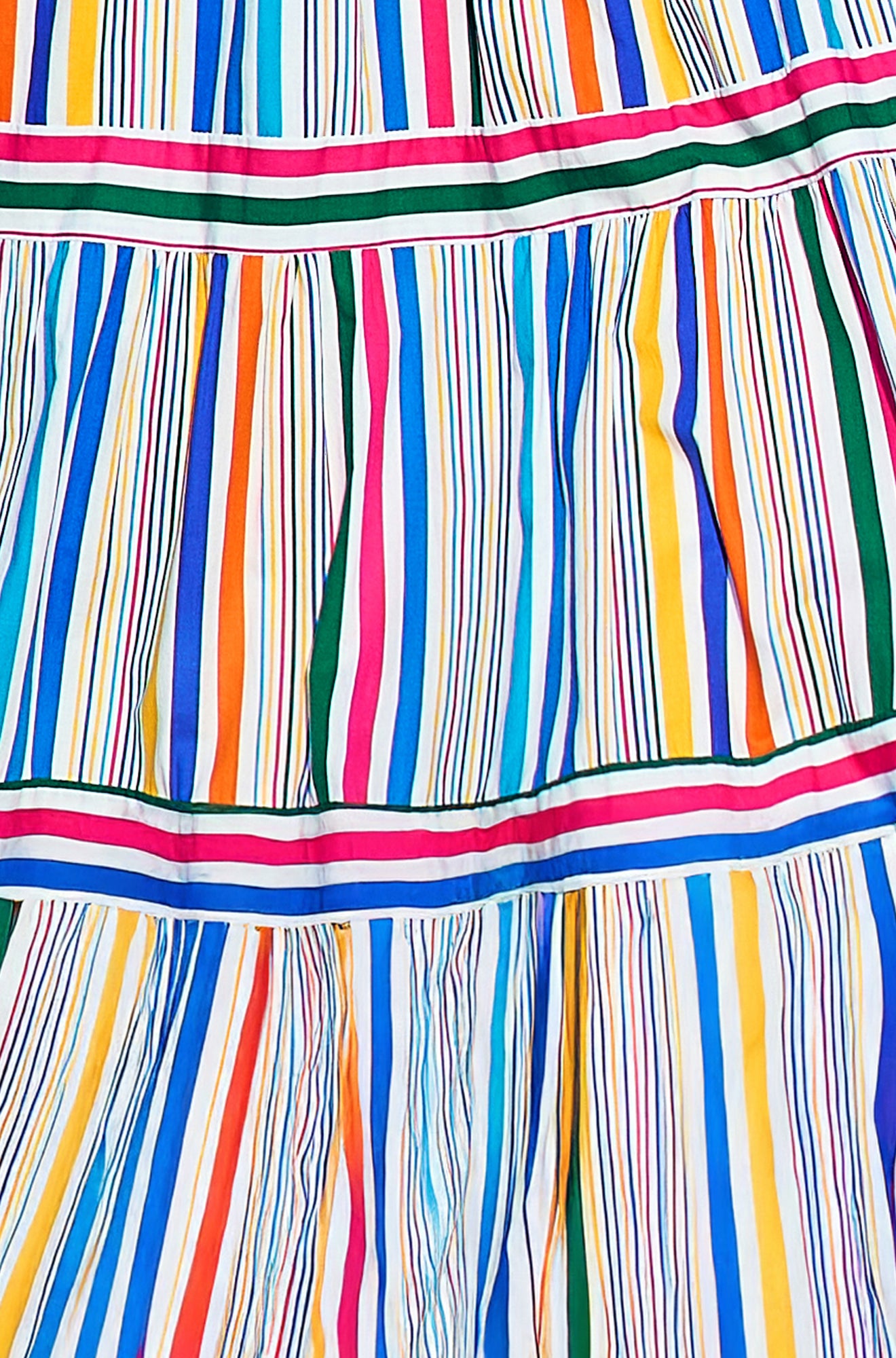 Yumi Multicolour Stripe Cotton Midi Sun Dress Beachwear Yumi