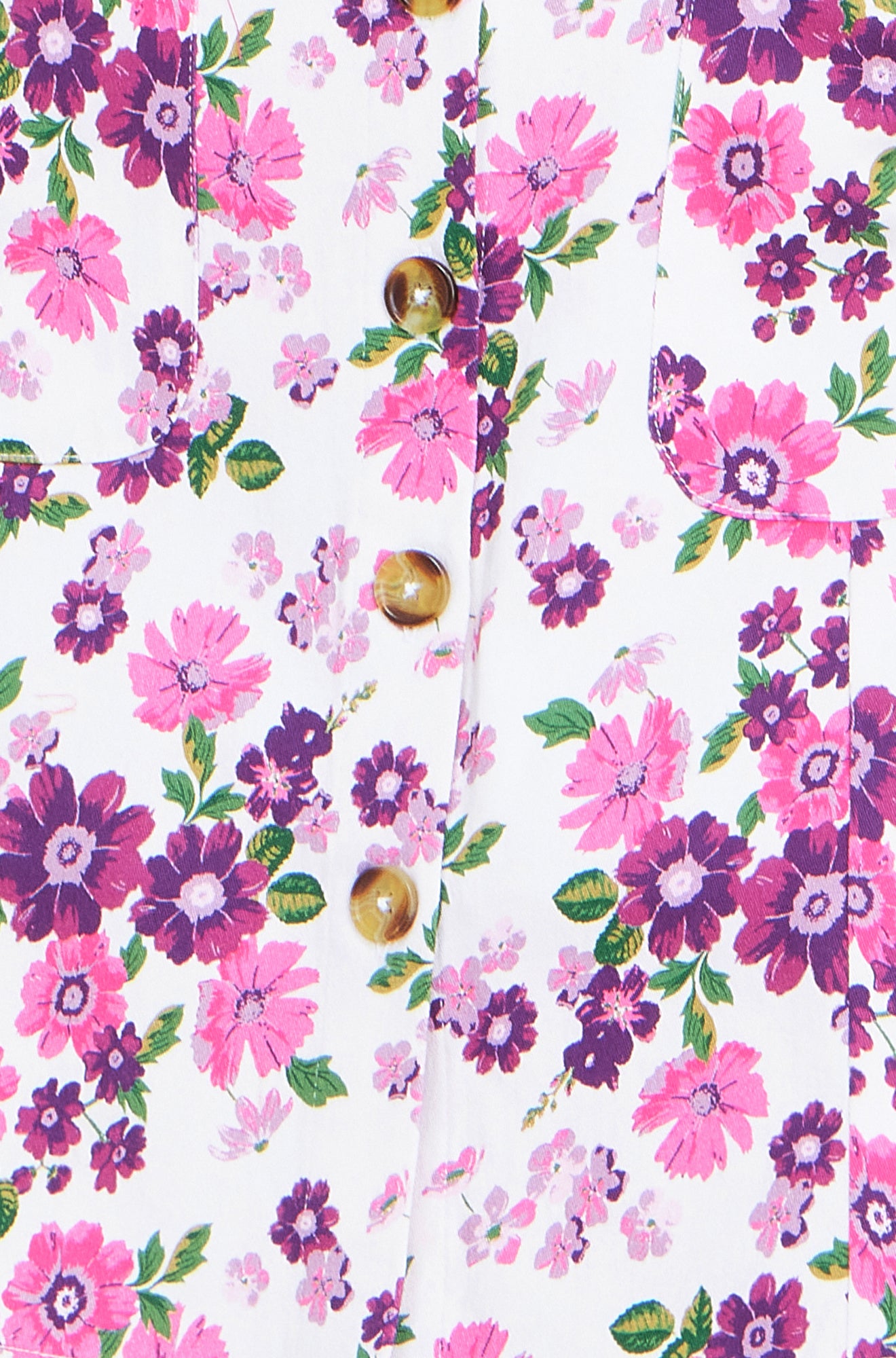 Yumi Pink Retro Floral Cotton Stretch Pinafore Dress Dress Casual Yumi