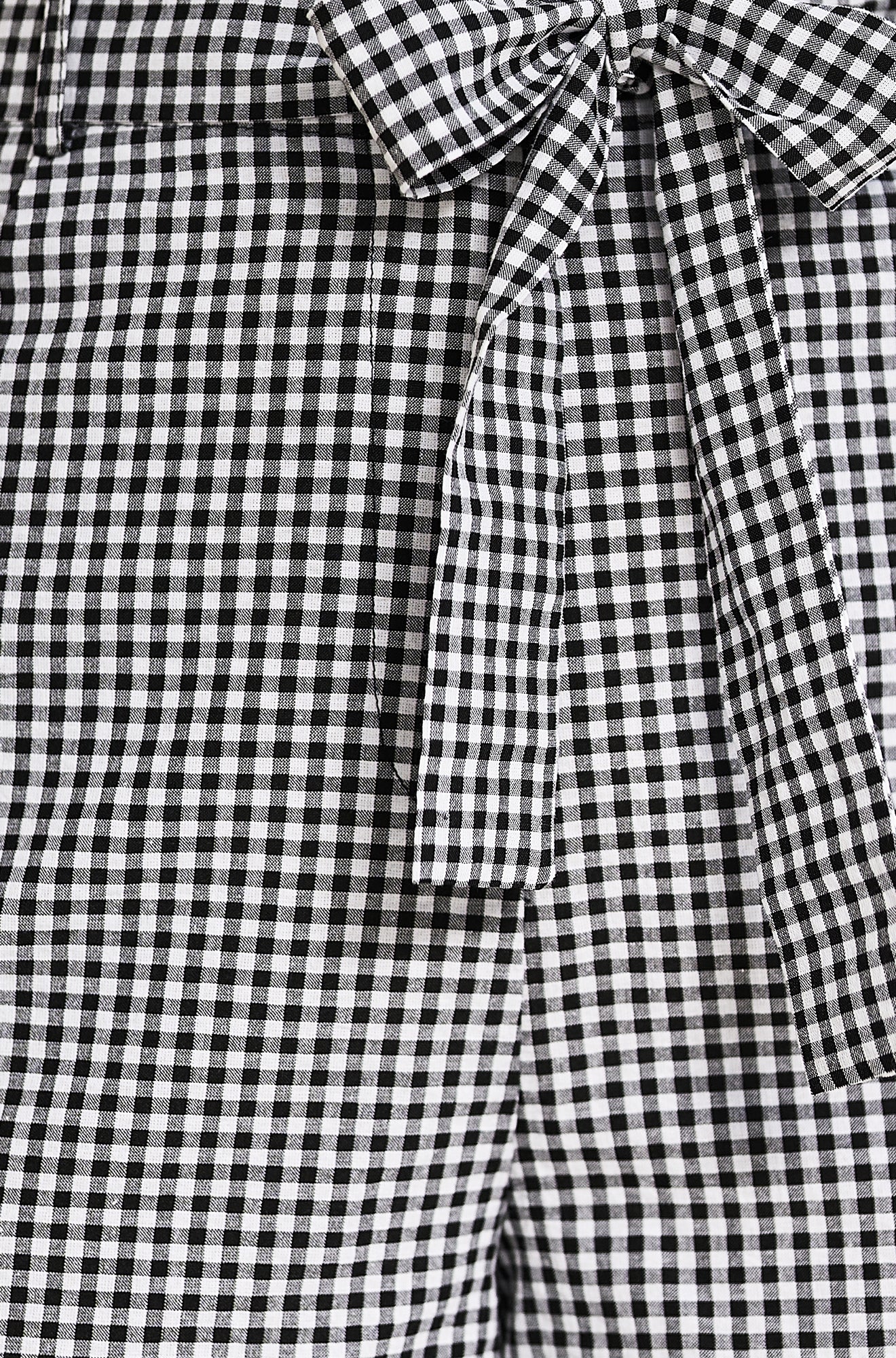 Yumi Black Cotton Gingham Tie Belt Shorts SHORTS Yumi
