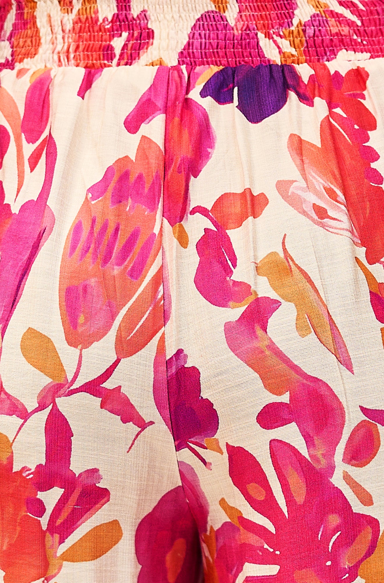 Yumi Pink Abstract Floral Wide Leg Trousers TROUSER Yumi