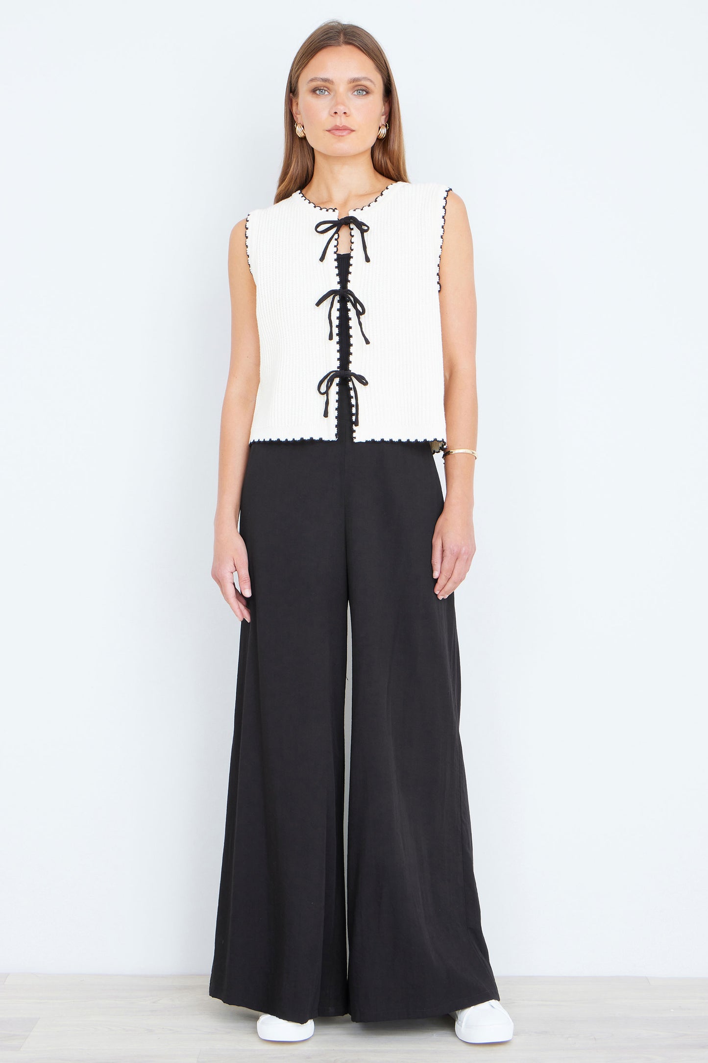 Yumi Black Wide Leg Palazzo Trousers TROUSER Yumi