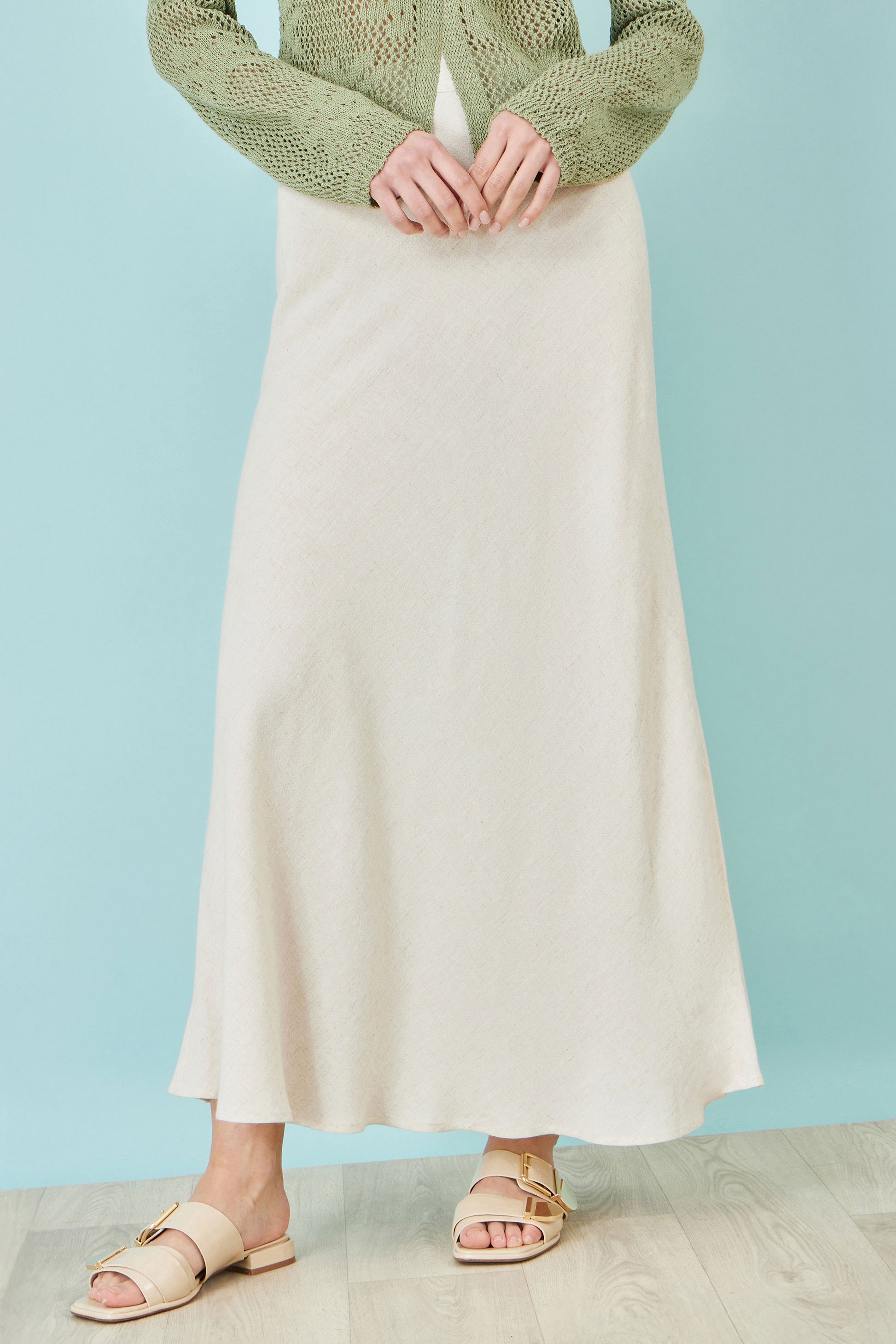 Yumi Natural Viscose Maxi Skirt Skirts Yumi