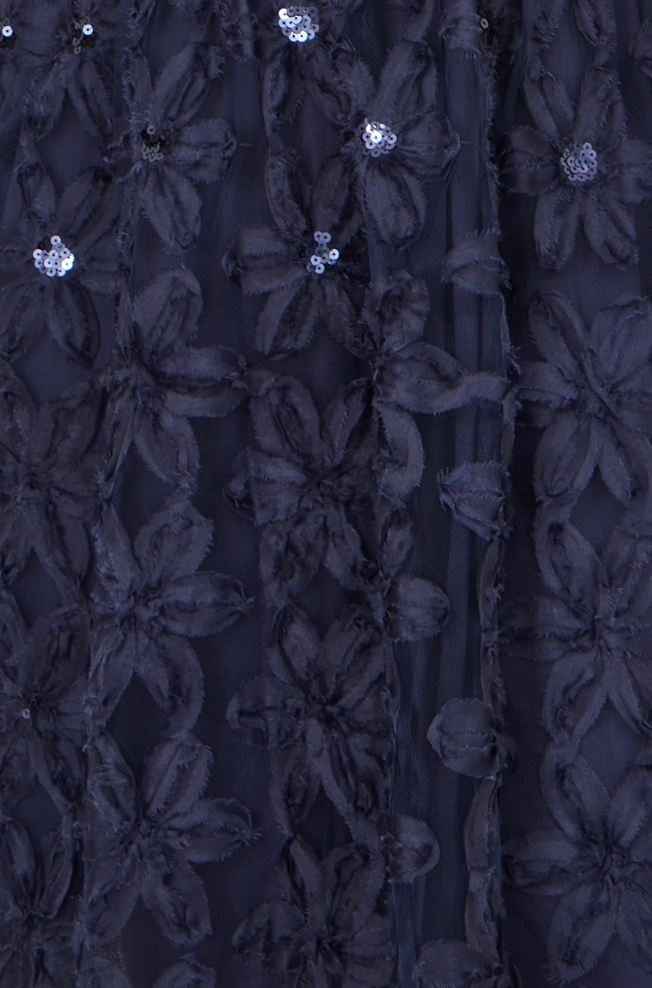 Yumi Navy Sequin Floral Applique Skater Dress Dress Occasion Yumi