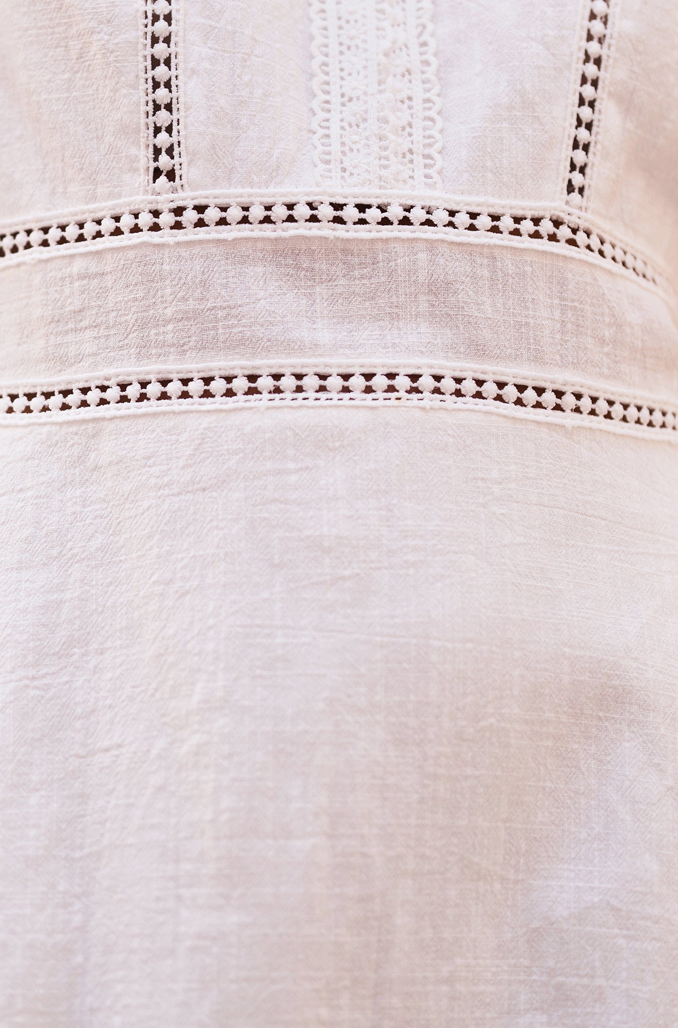 White Lace Trim V Neck Dress Dress Casual Yumi