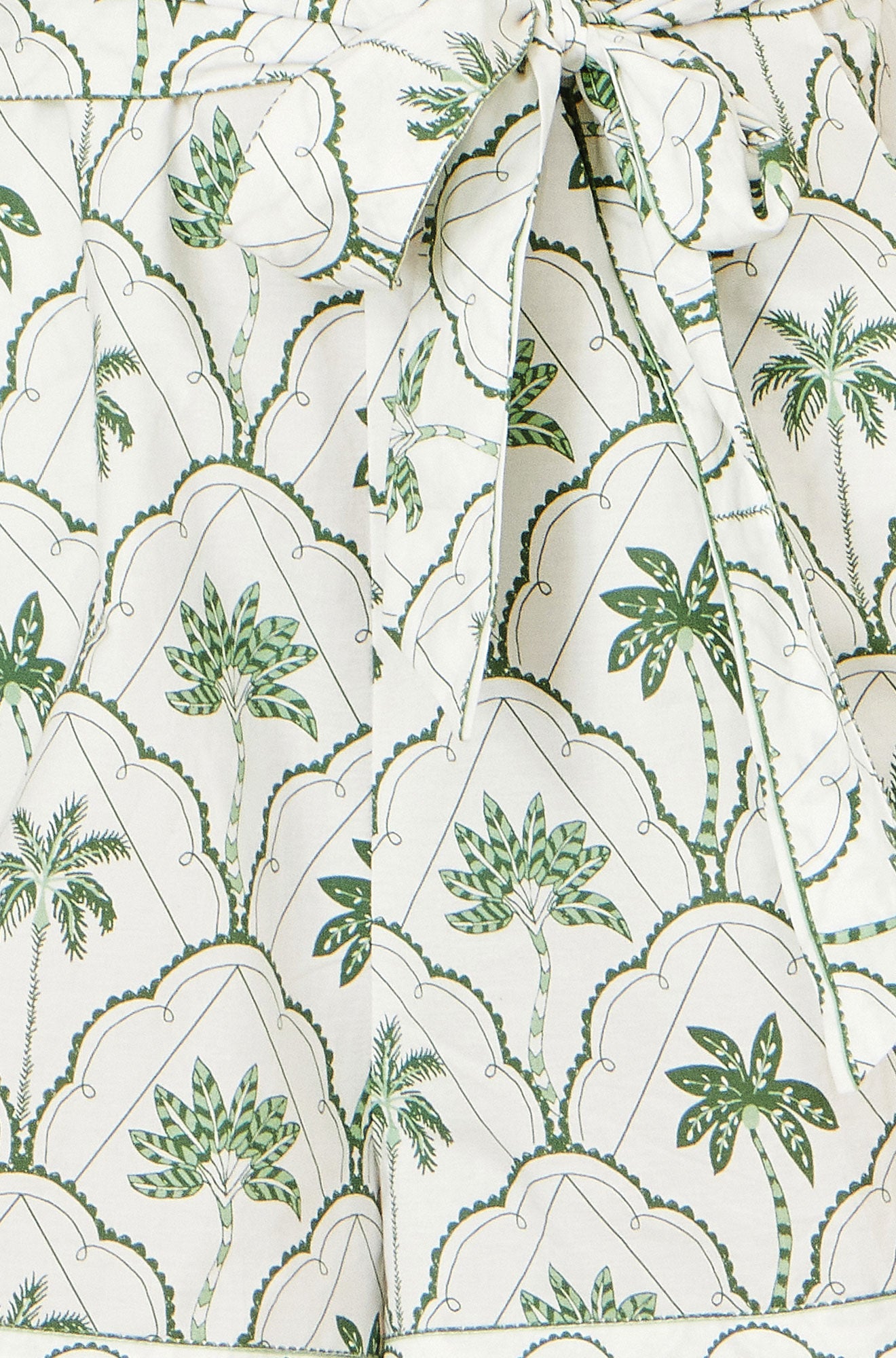 Yumi White Palm Print Cotton Playsuit PLAYSUIT Yumi