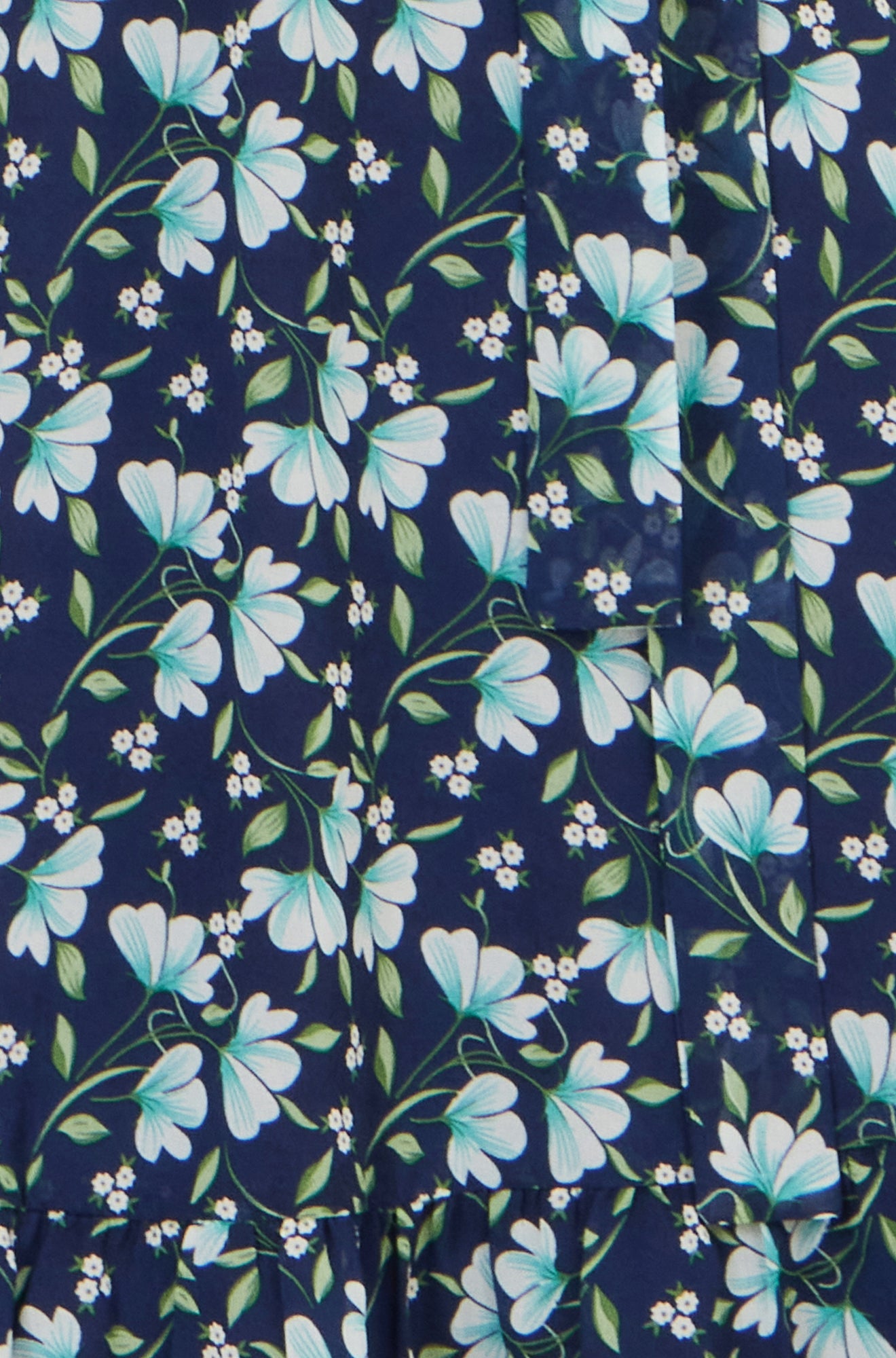 Yumi Blue Floral Skater Wrap Dress Dress Casual Yumi