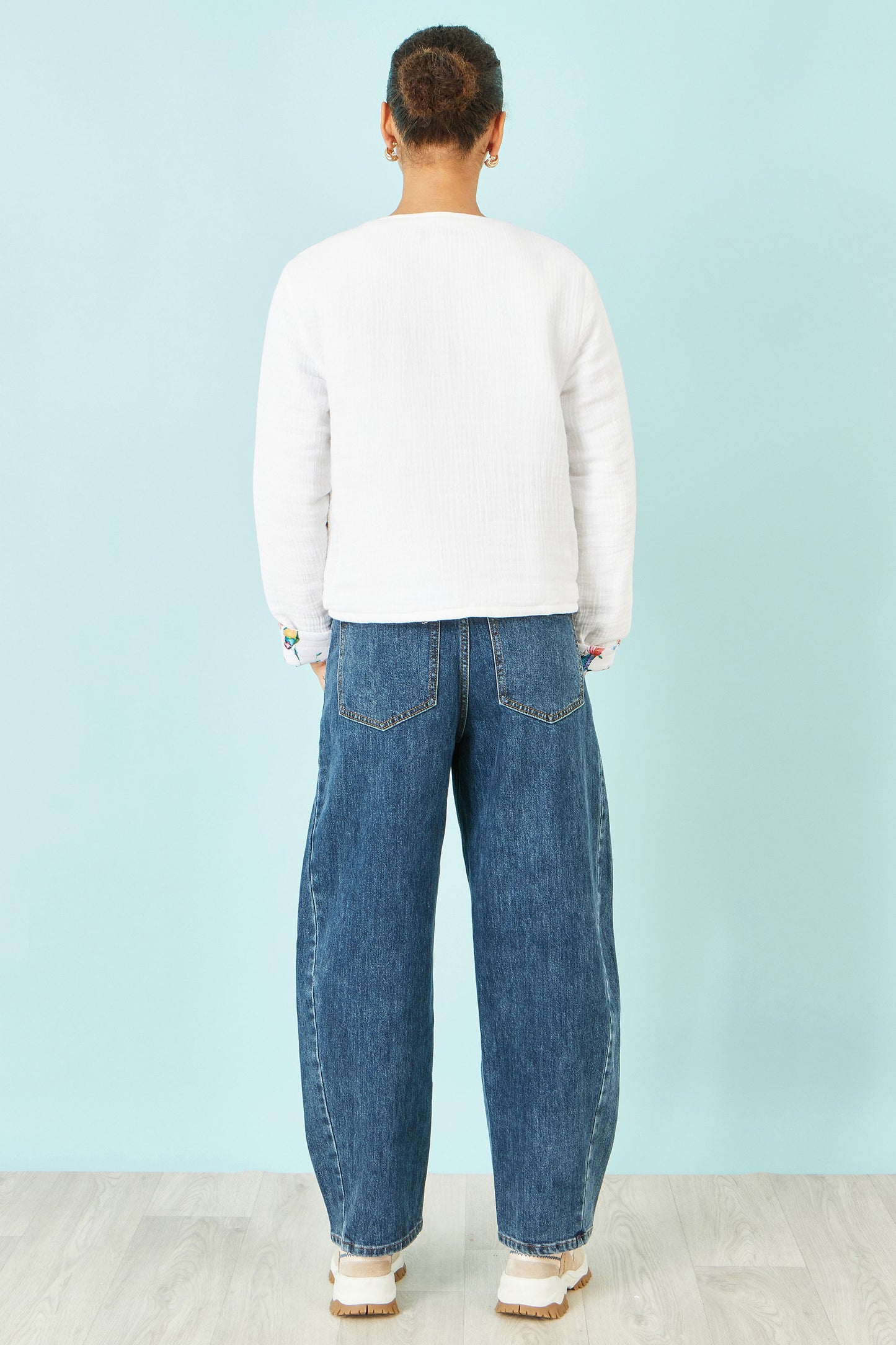 Yumi White Floral Embroidery Reversible Cotton Jacket JACKET Yumi