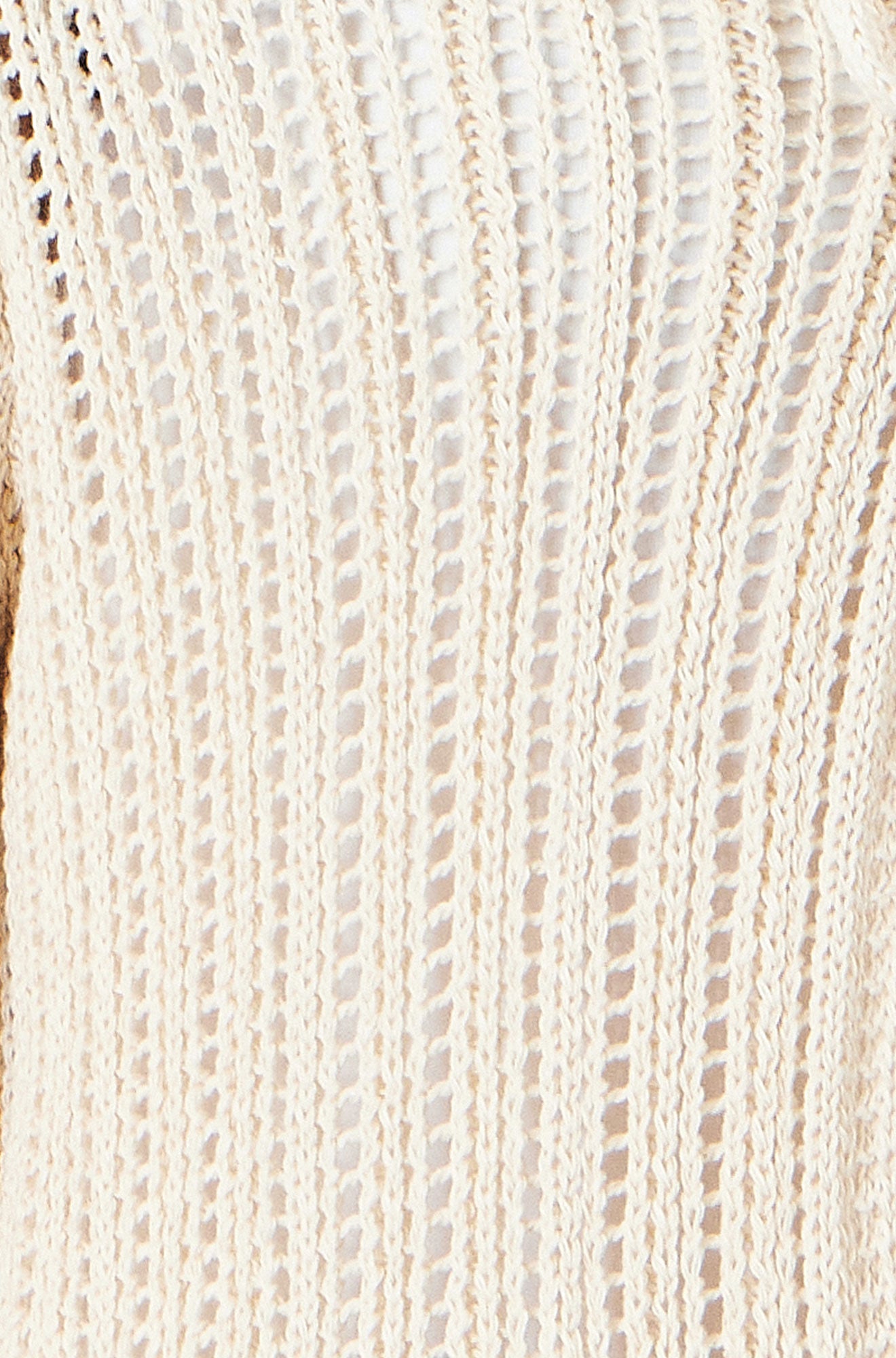 Yumi Beige Tie Front Pointelle Cardigan Knit Cardigan Yumi