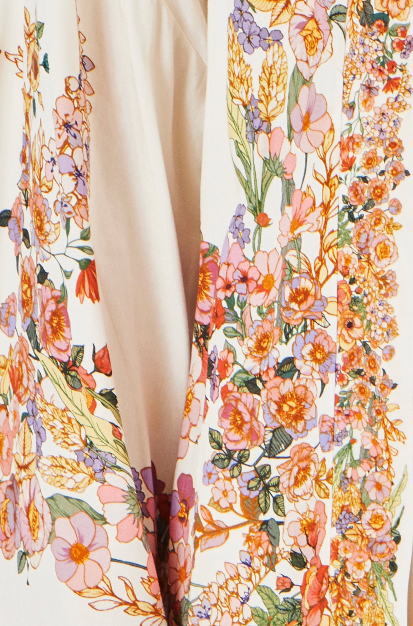 Yumi Ivory Viscose Floral Border Kimono With Tie Belt Outerwear Yumi