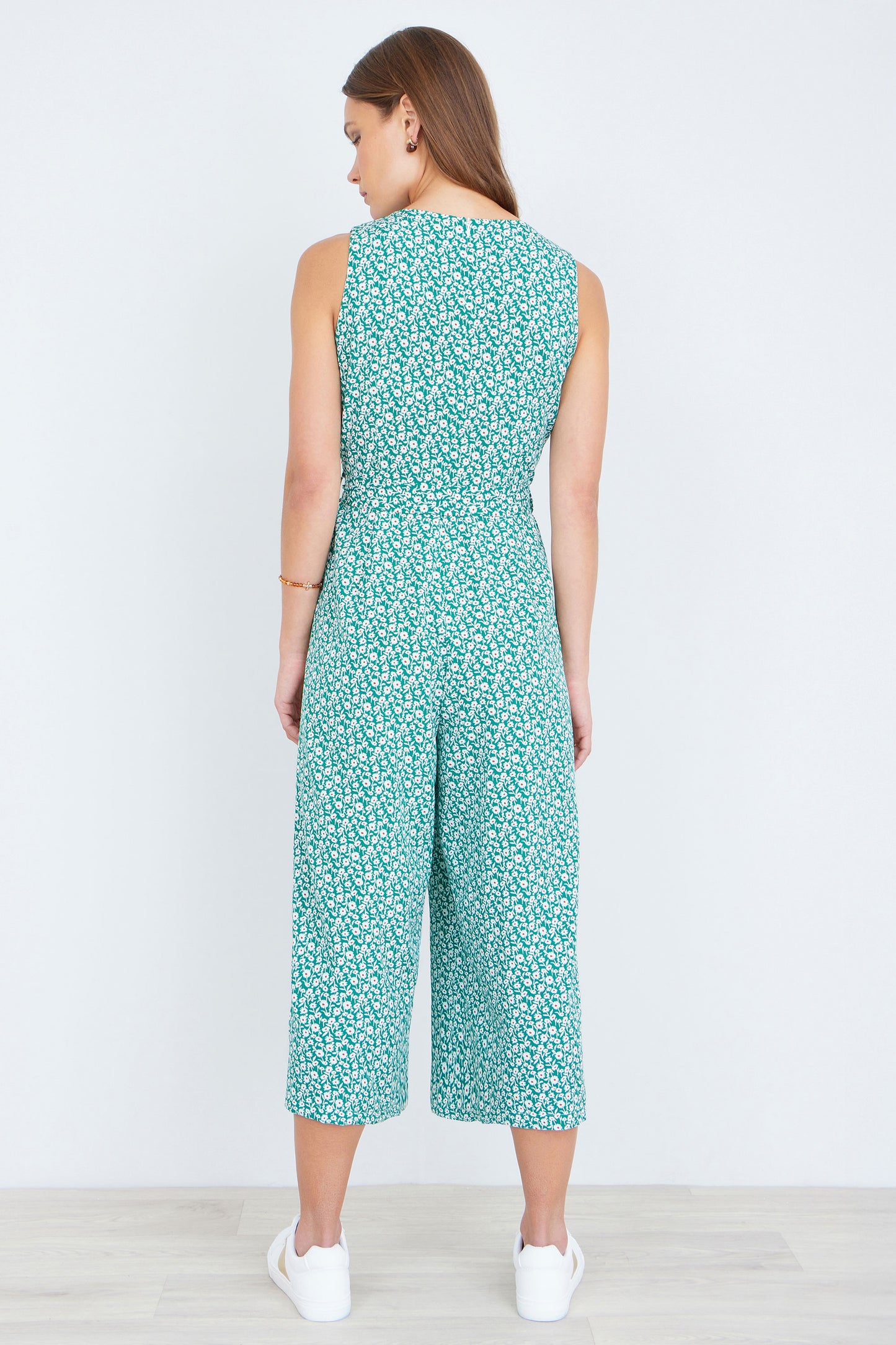 Yumi Green Ditsy Culotte Jumpsuit JUMPSUIT Yumi