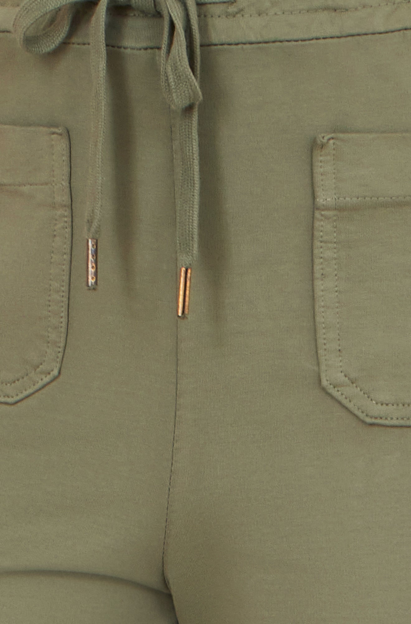 Yumi Khaki Relaxed Stretch Wide Leg Trousers With Pockets TROUSER Yumi