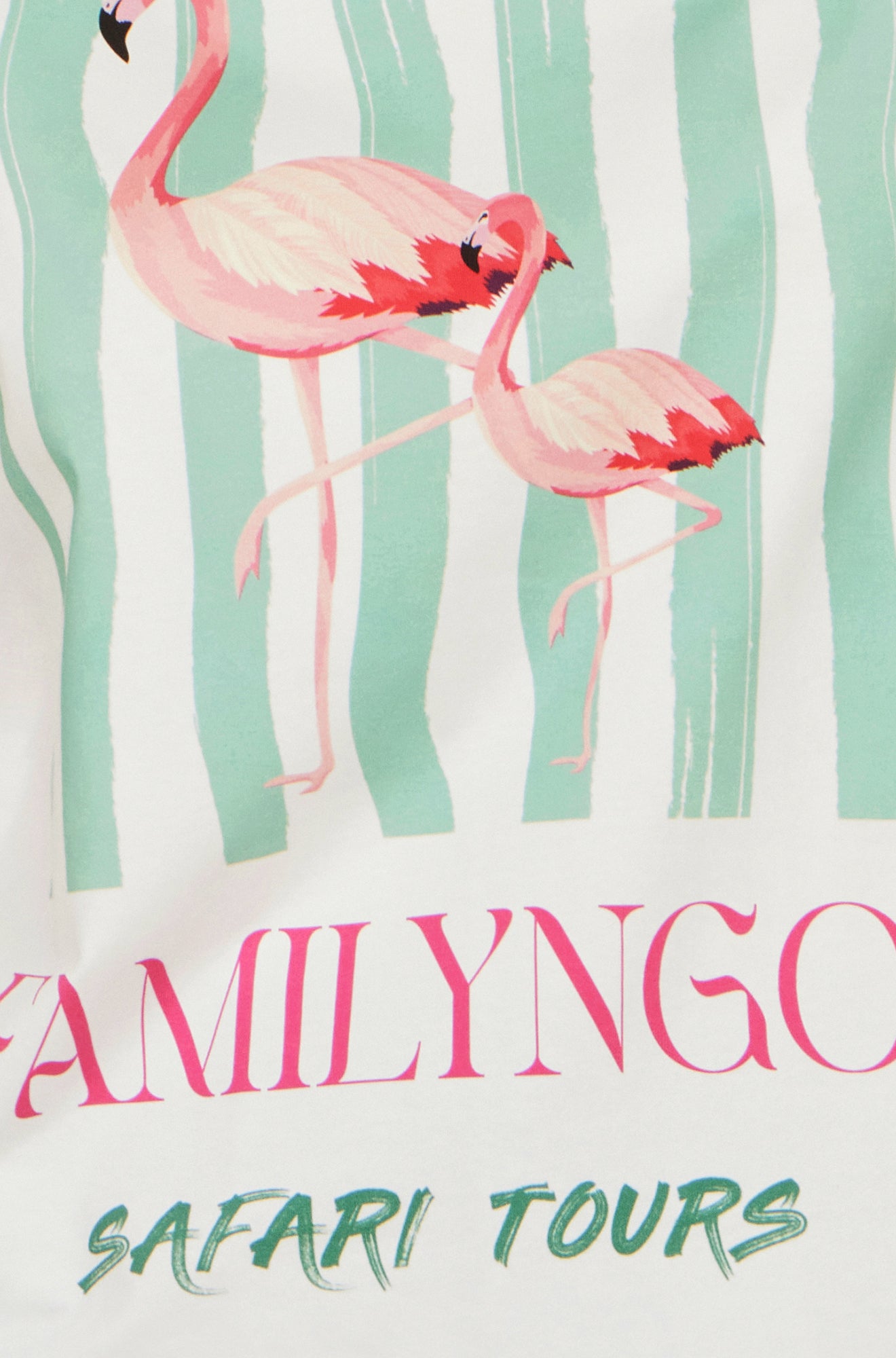 Yumi White Retro Relaxed Flamingo Cotton T Shirt Tops Yumi