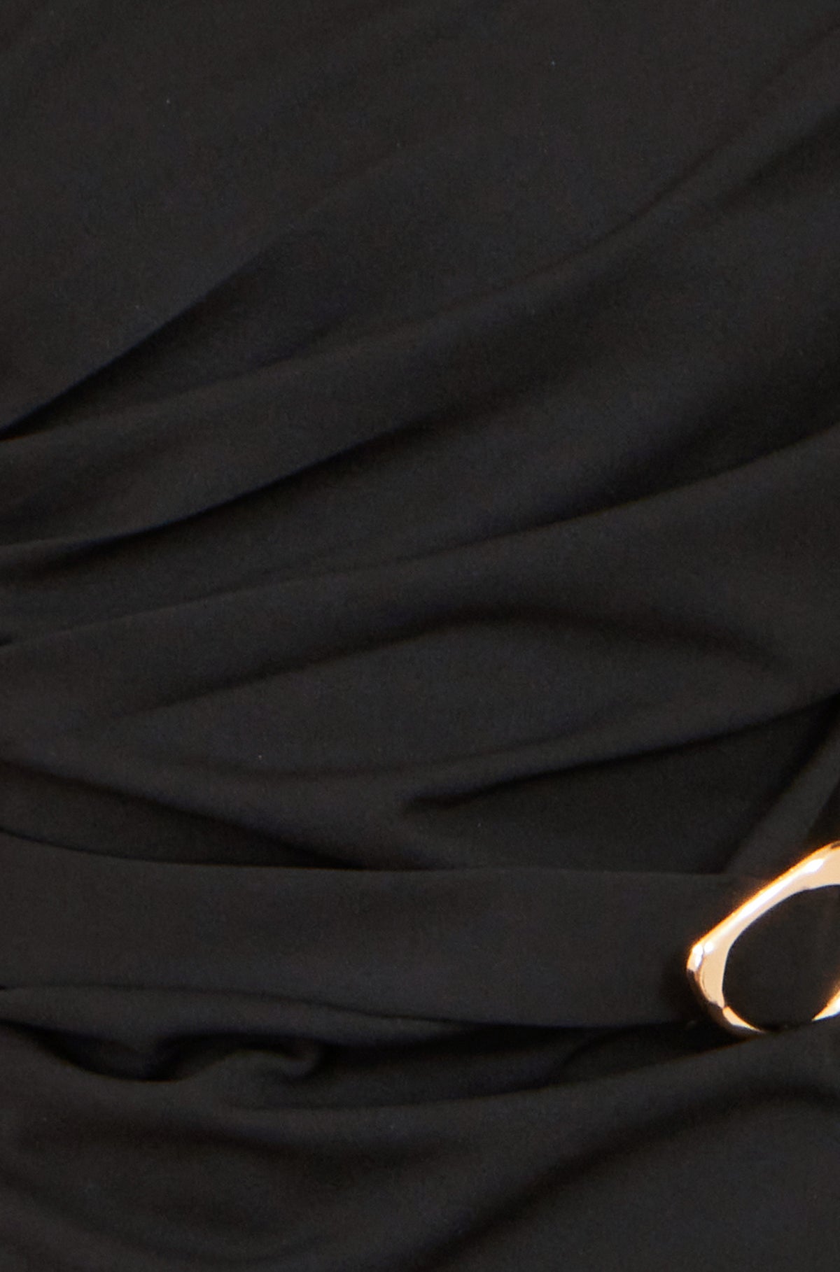 Yumi Black Ruched Top With Buckle Tops Yumi