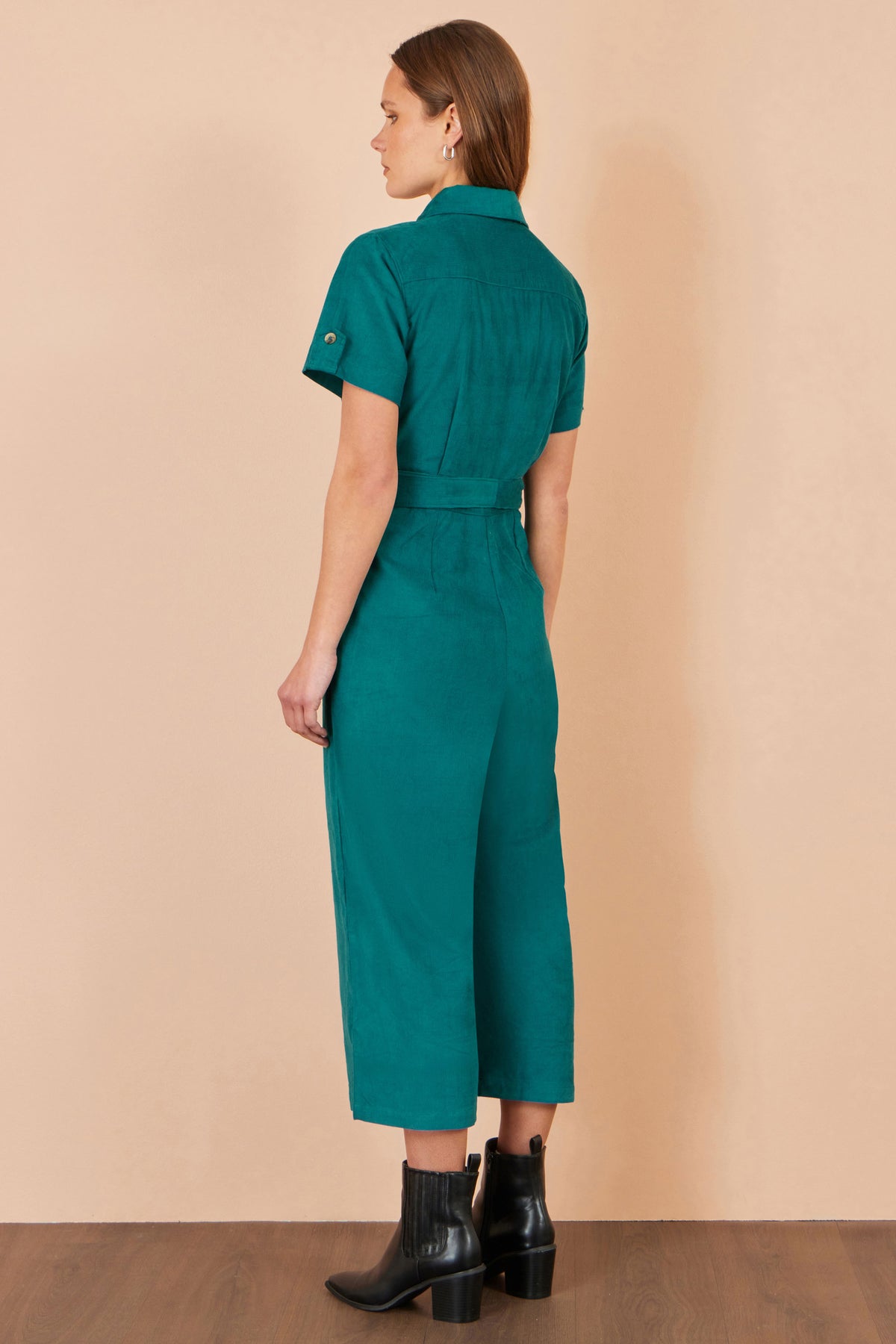 Yumi Teal Cord Relaxed Jumpsuit JUMPSUIT Yumi