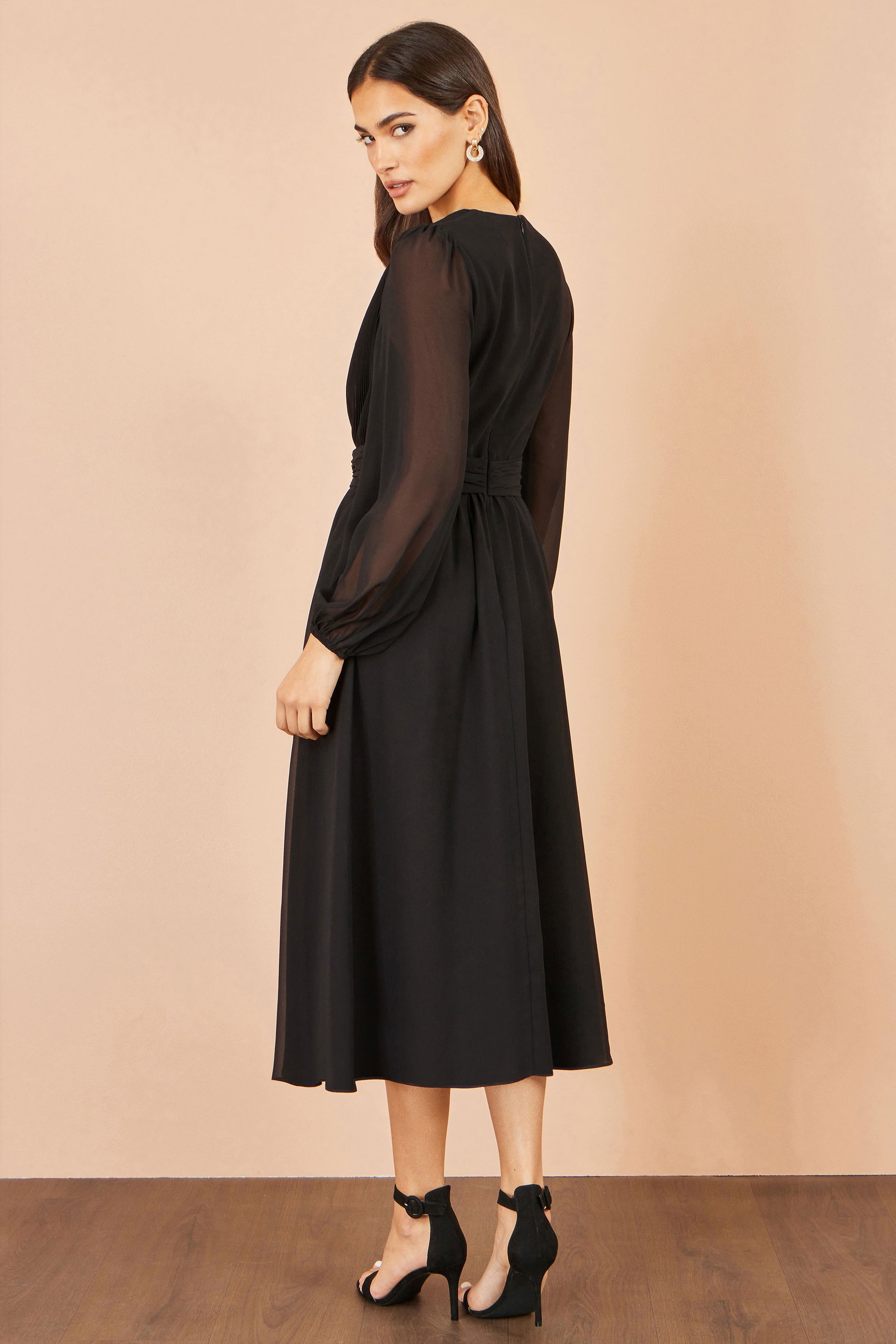 Yumi Black Midi Dress With Buckle Detail Dress Occasion Yumi