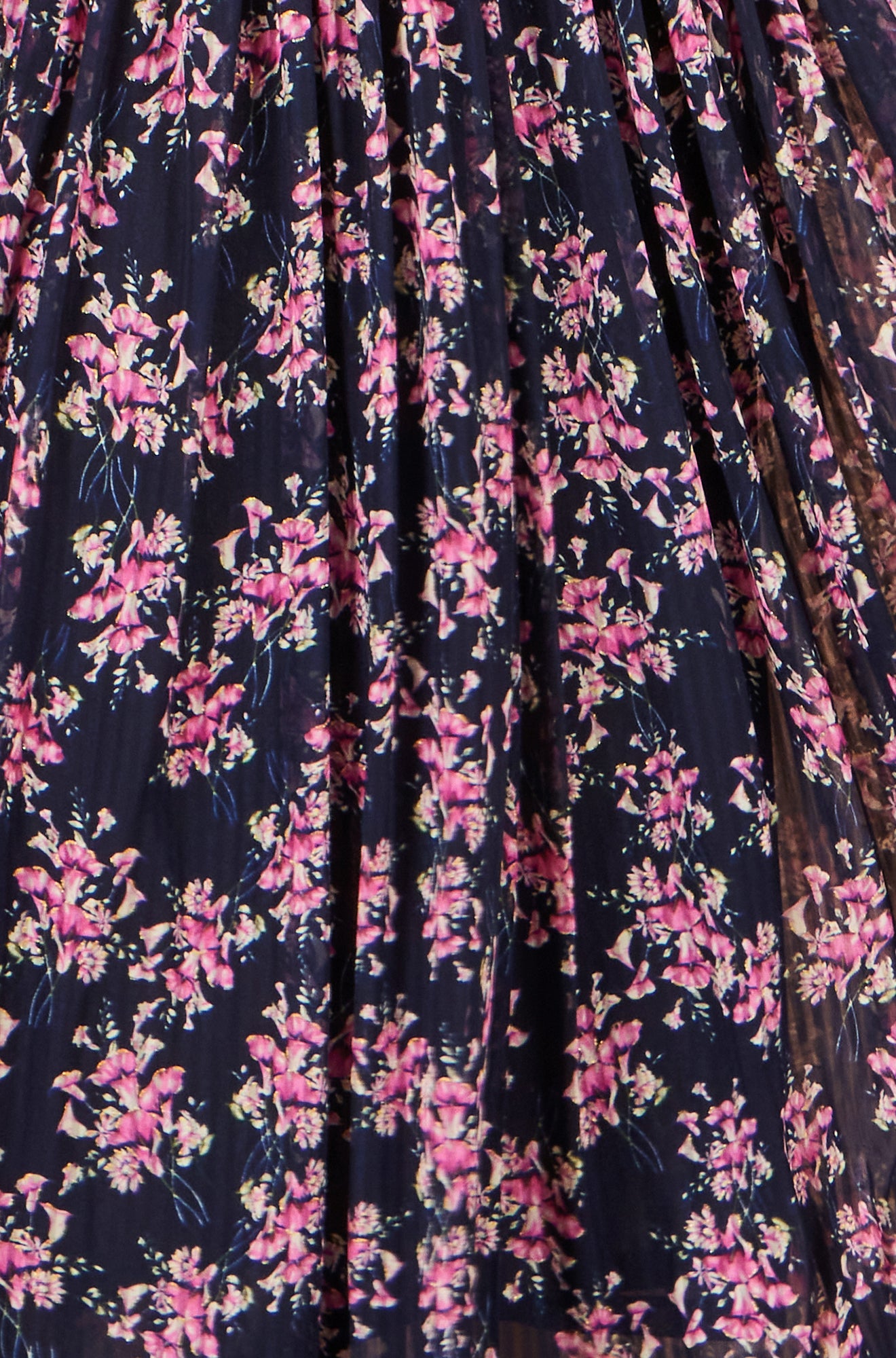 Yumi Navy Floral Mesh Ruched Waist Maxi Dress Dress Occasion Yumi
