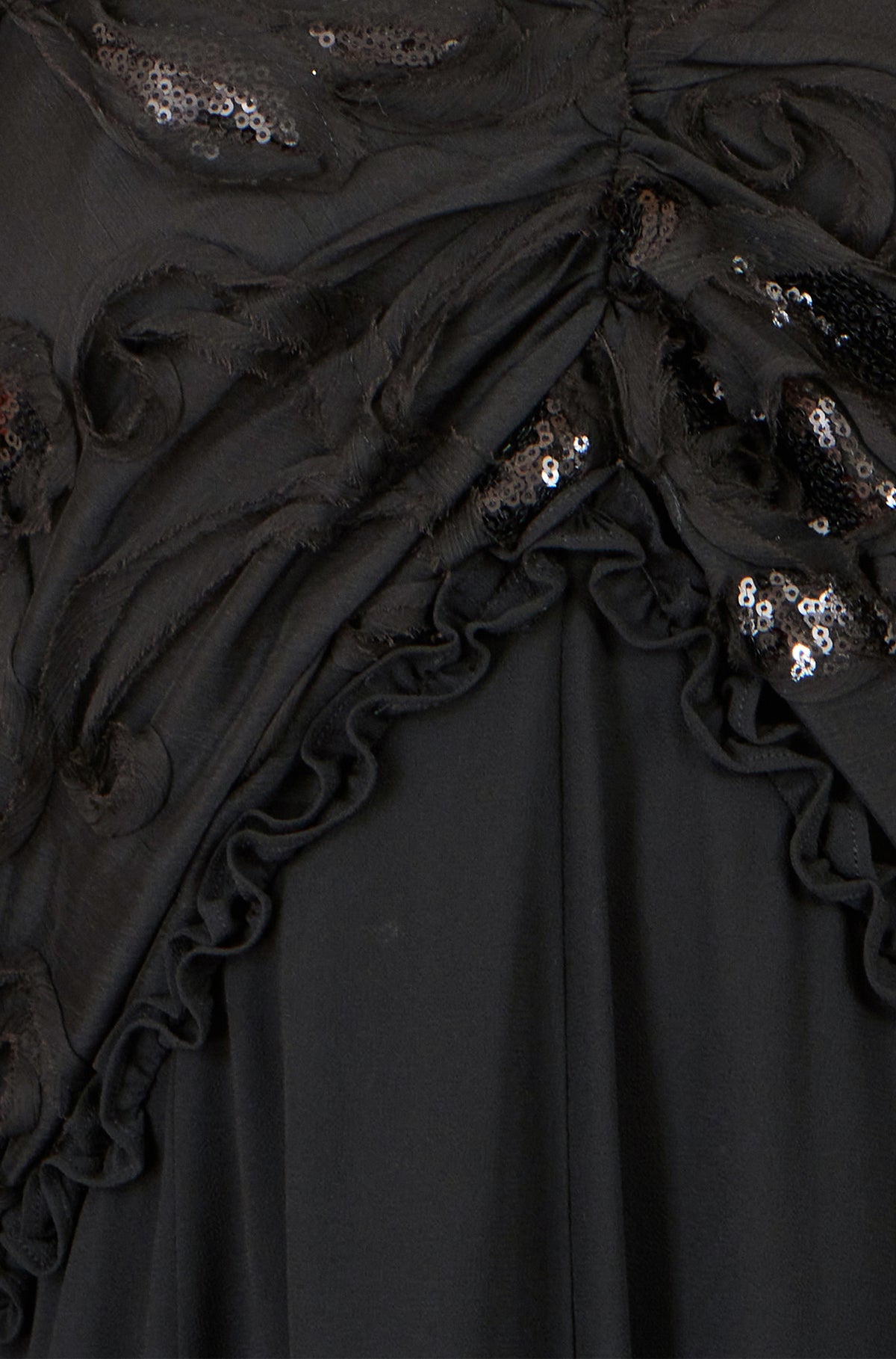 Yumi Black Sequin Bodice Maxi Dress With Ruffles Dress Party Yumi