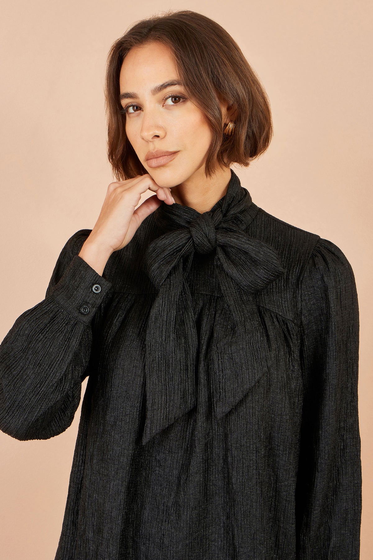 Yumi Black Scarf Tunic Dress Dress Party Yumi
