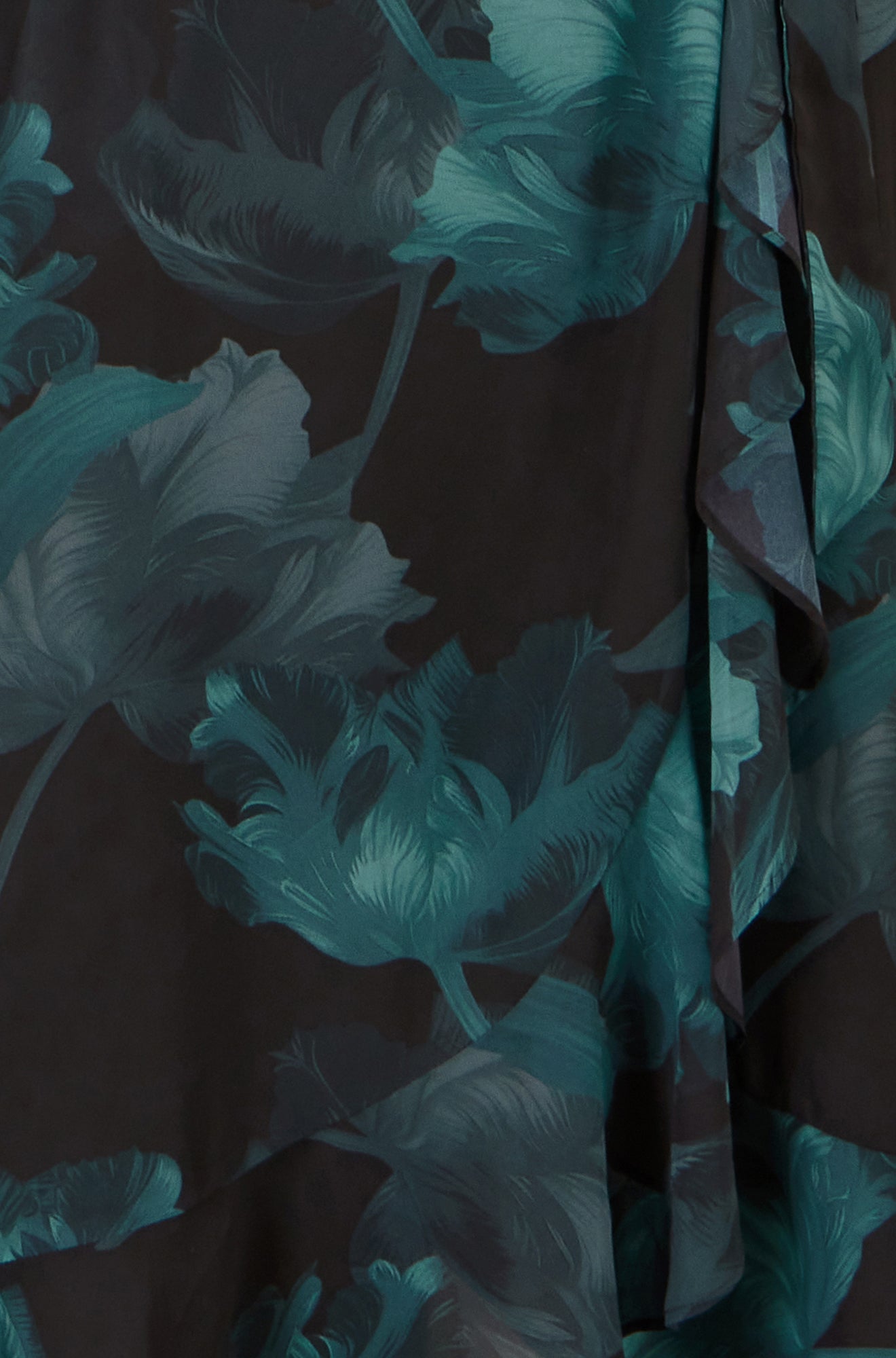 Yumi Black Floral Dipped Hem Wrap Midi Dress Dress Occasion Yumi